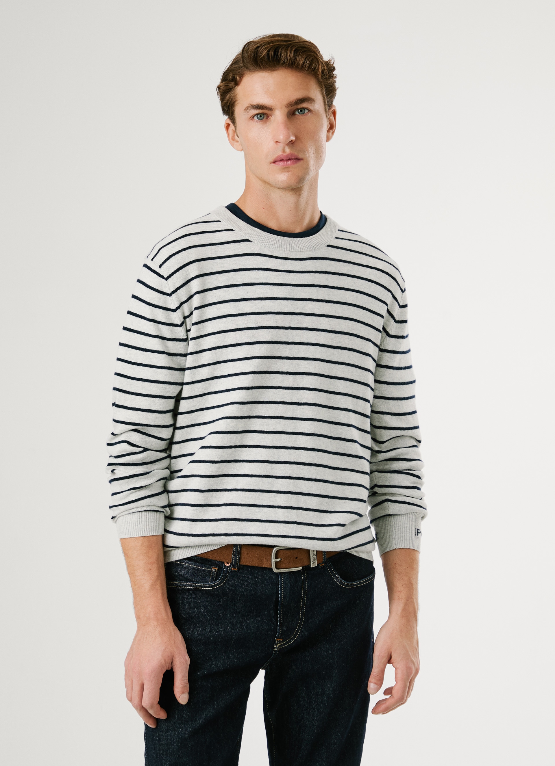 Pepe Jeans Rundhalspullover "ANDRE STRIPES", mit Kaschmir-Anteil, gestreift günstig online kaufen