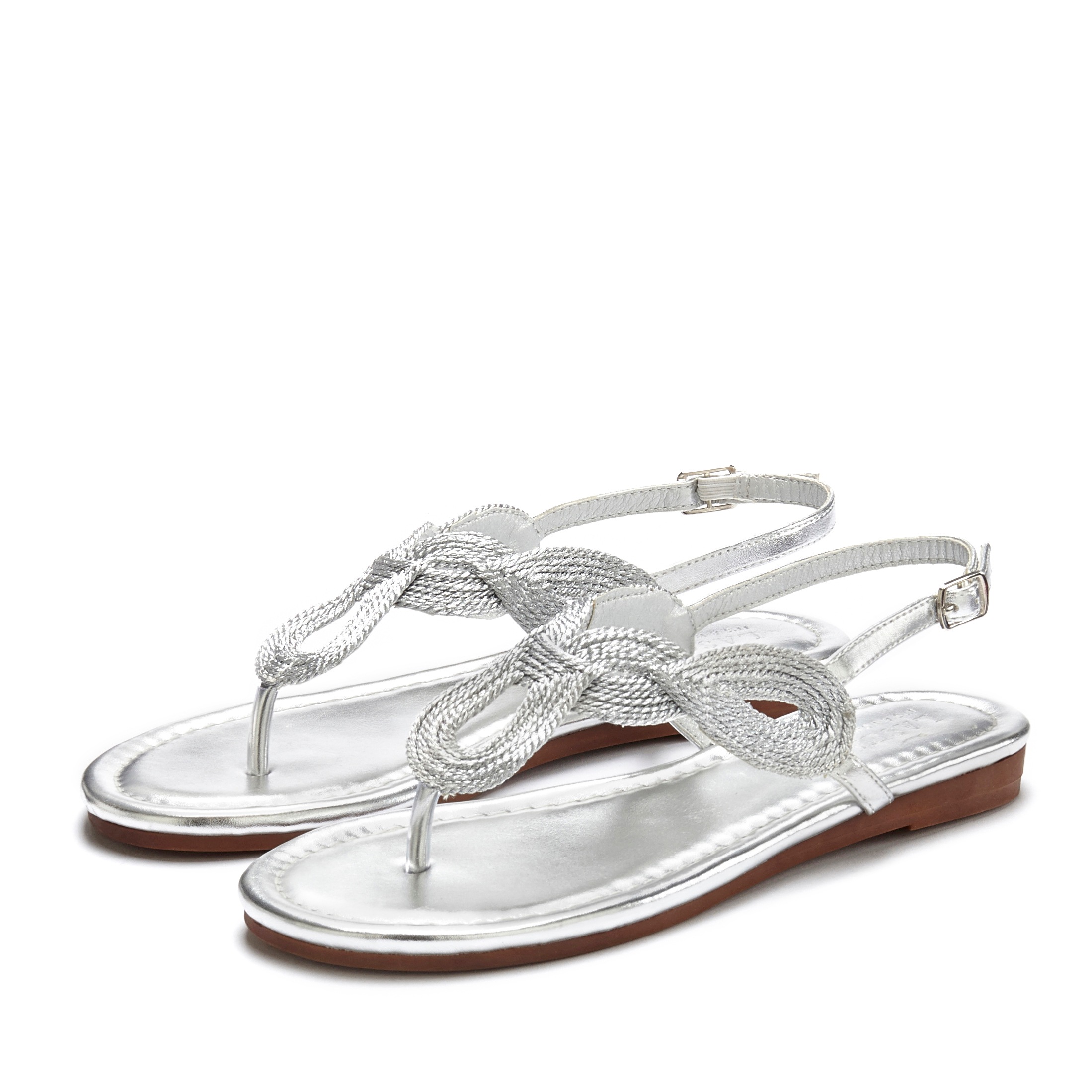 LASCANA Zehentrenner, Sandale, Pantolette im Metallic-Look VEGAN günstig online kaufen