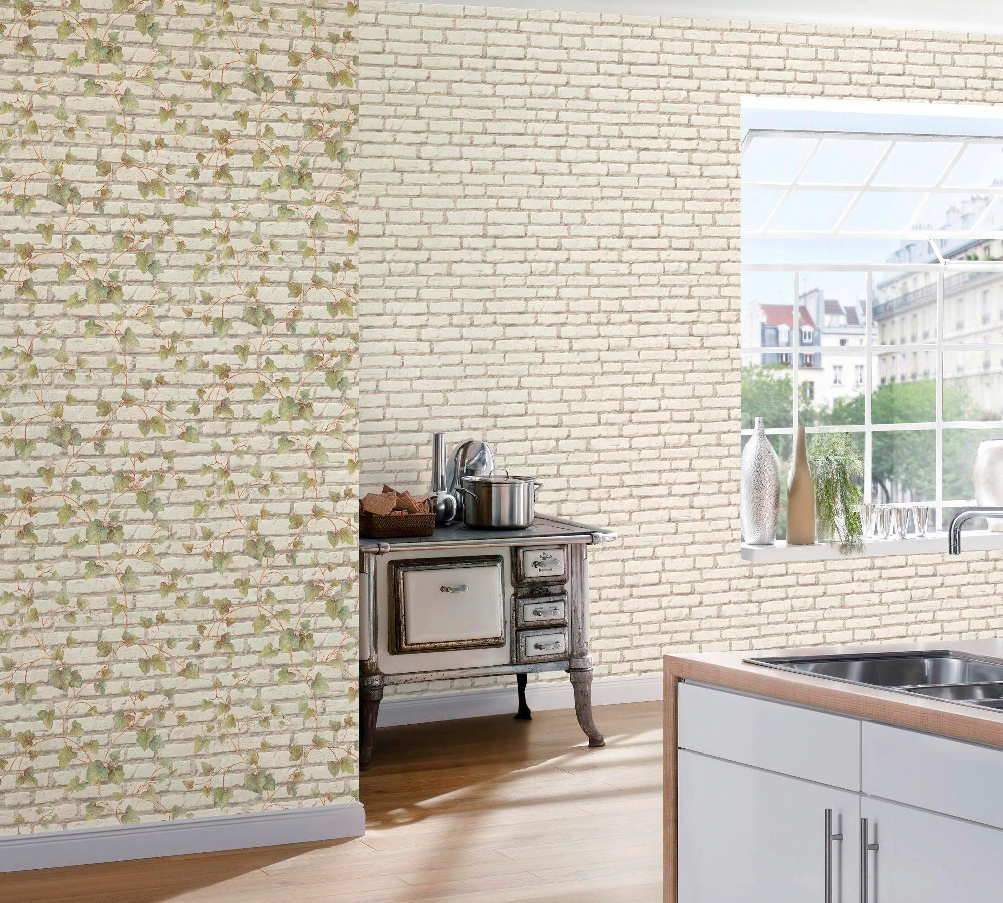 living walls Vliestapete »Essentials«, Steinoptik-realistisch-urban, Uni Tapete Stein Tapeten Wohnzimmer Schlafzimmer Küche Design Optik