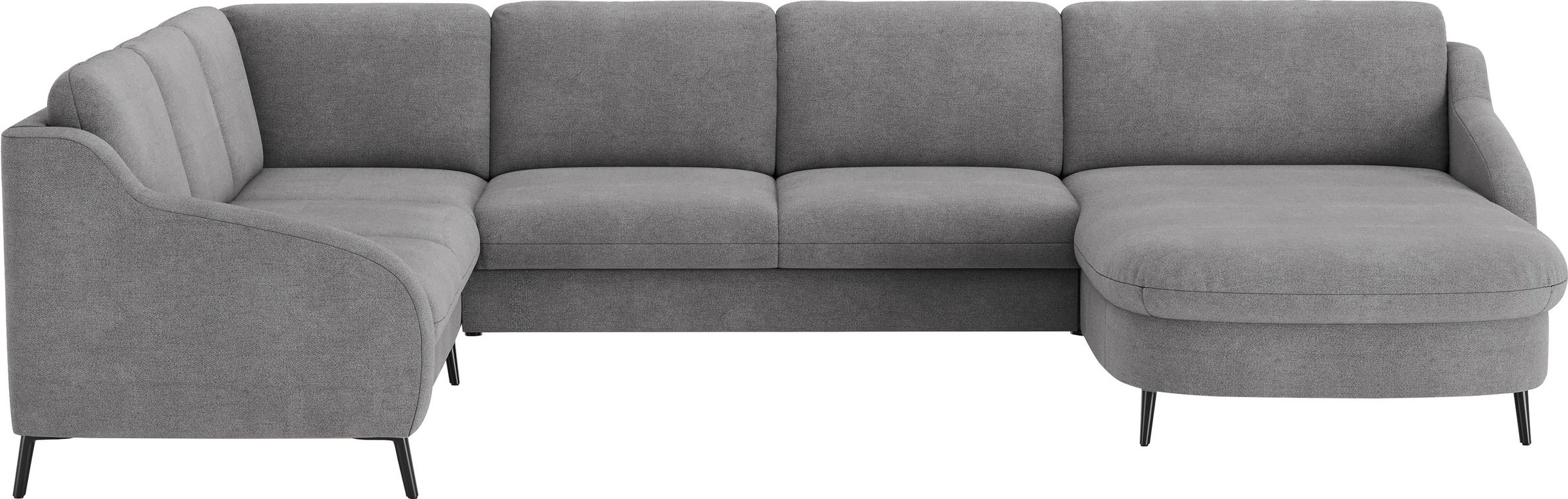 Wohnlandschaft SIT & MORE "Soul U-Form", grau, B:356cm H:90cm T:227cm, 95% Polyester, 5% Polyamid, Sofas, Wohnlandschaft, wahlweise mit Bettfunktion und Bettkasten oder Schubkasten 4