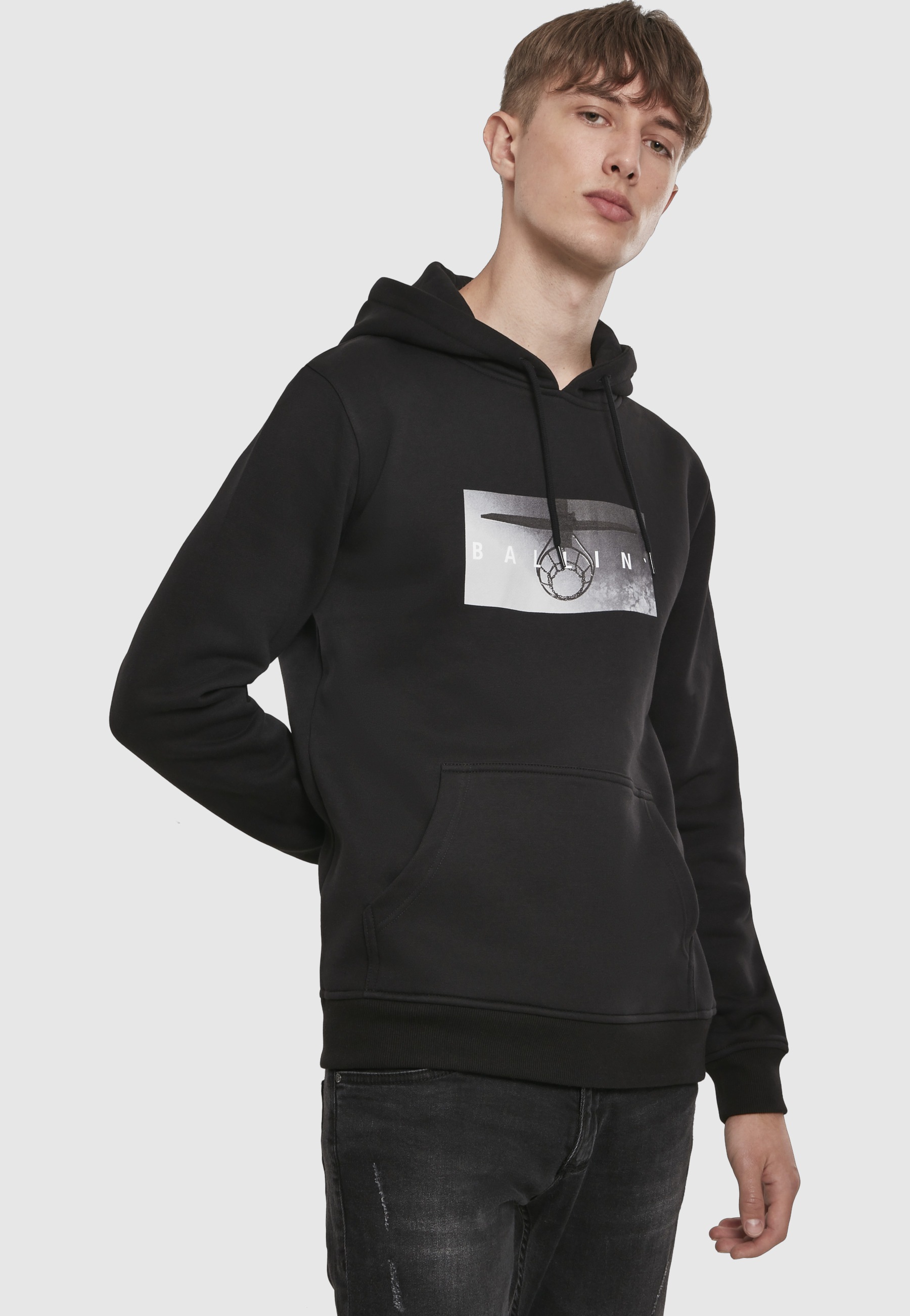 Thumbnail - MisterTee Rundhalspullover "MisterTee Herren Ballin Hoody" 1 Stk.