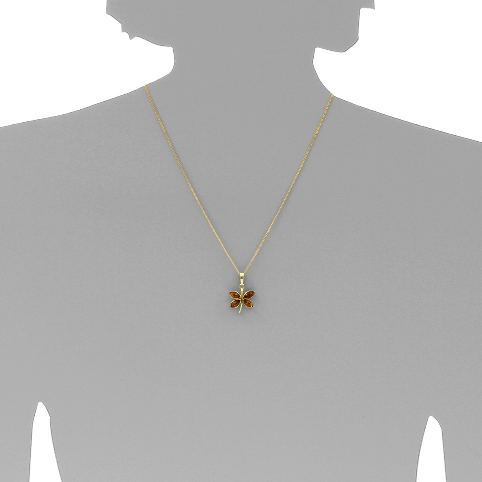 Ostsee-Schmuck Schmetterling Pendant Yellow Silver 925 3