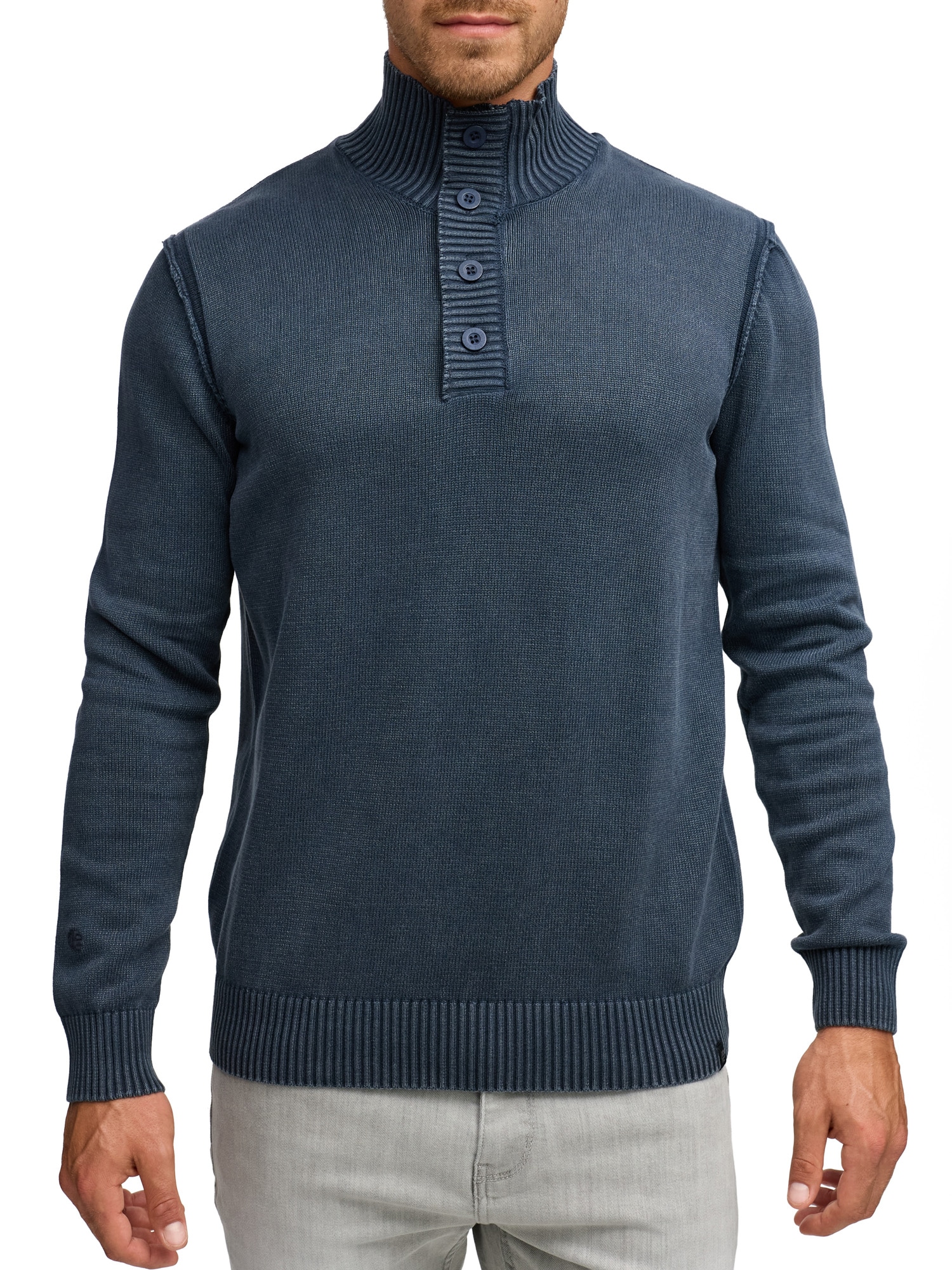 Indicode Strickpullover "INNiels ½ Placket" günstig online kaufen