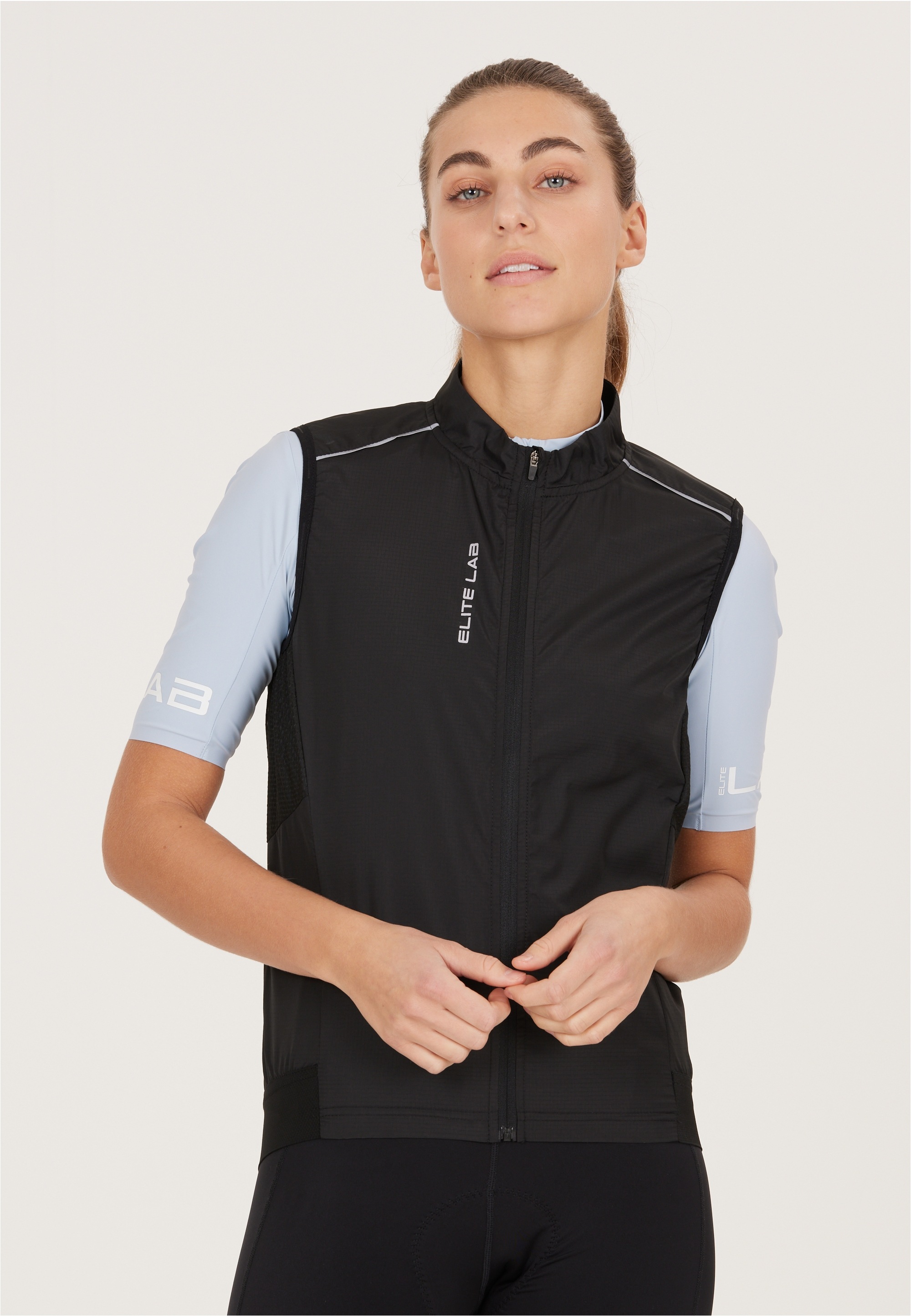 ELITE LAB Damen Softshellweste "Bike Elite X1"schwarz, Gr. 40, 100% Polyester, Westen, mit wasserabweisender und winddichter Eigenschaft