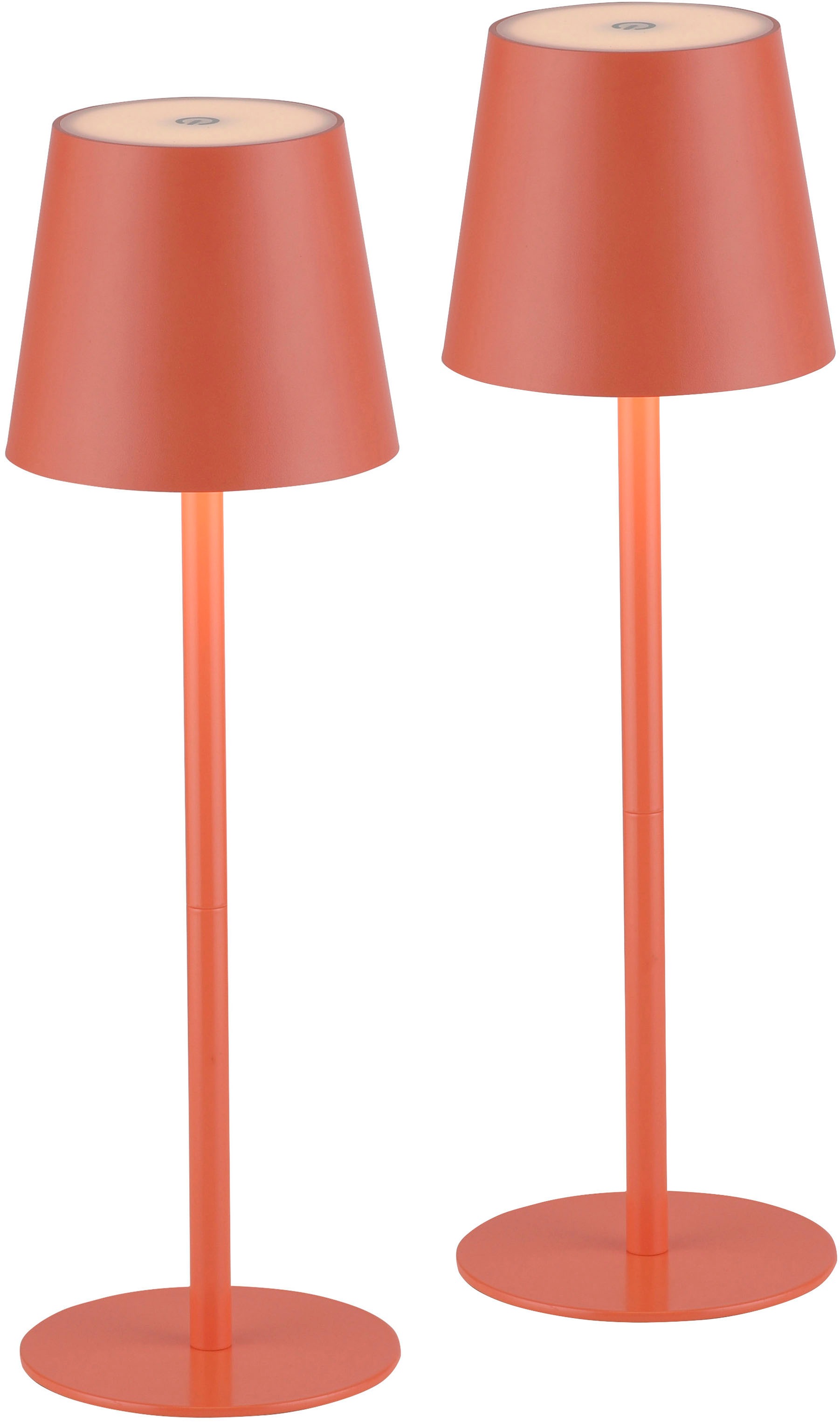 JUST LIGHT LED Tischleuchte »EURIA, 2er Set« LED-Board 2 Stk. Warmweiß LED Akku Tischlampe
