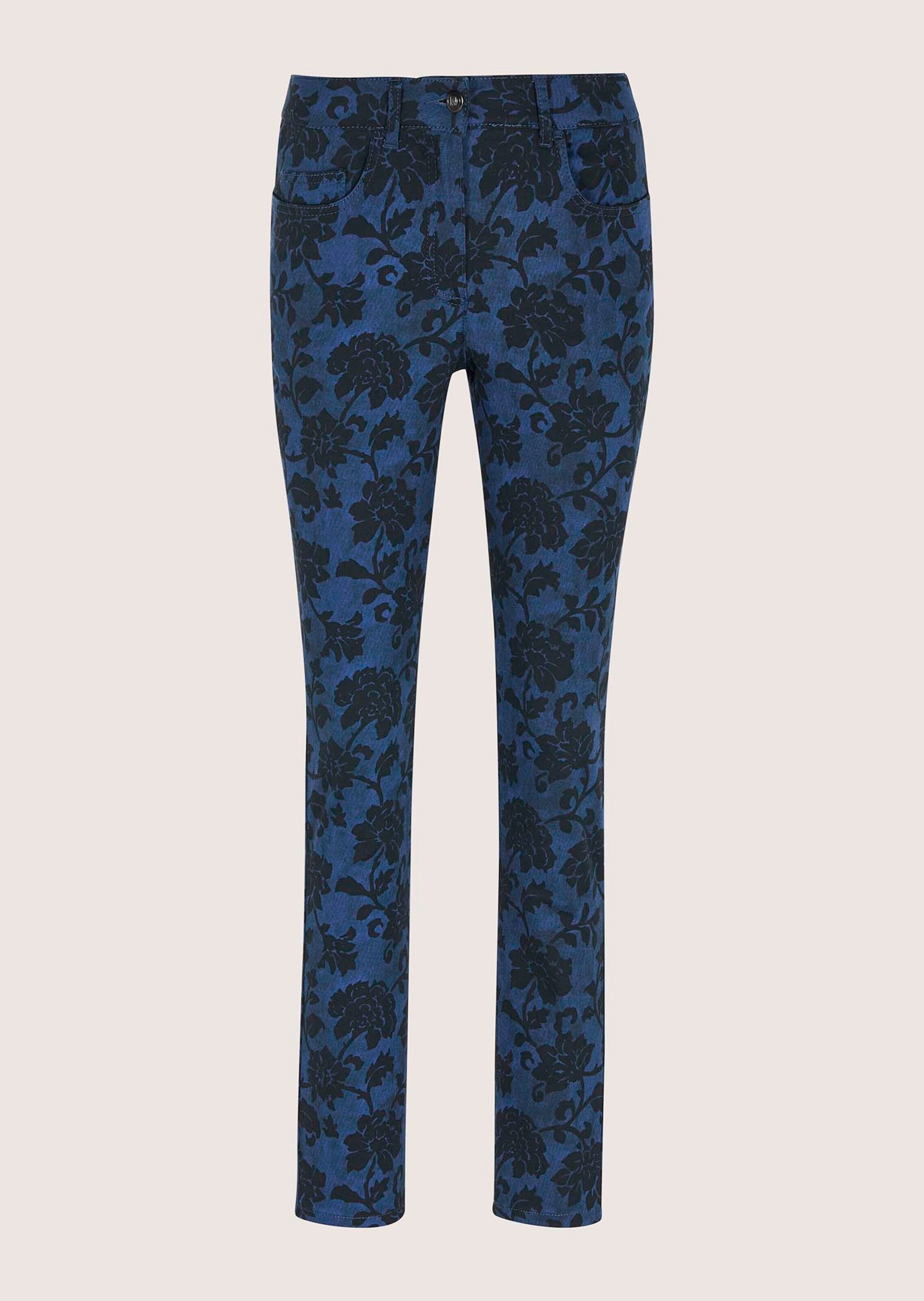 MADELEINE Chinos "Druckhose Baumwollhose mit floralem Print" Floraler Allover-Print