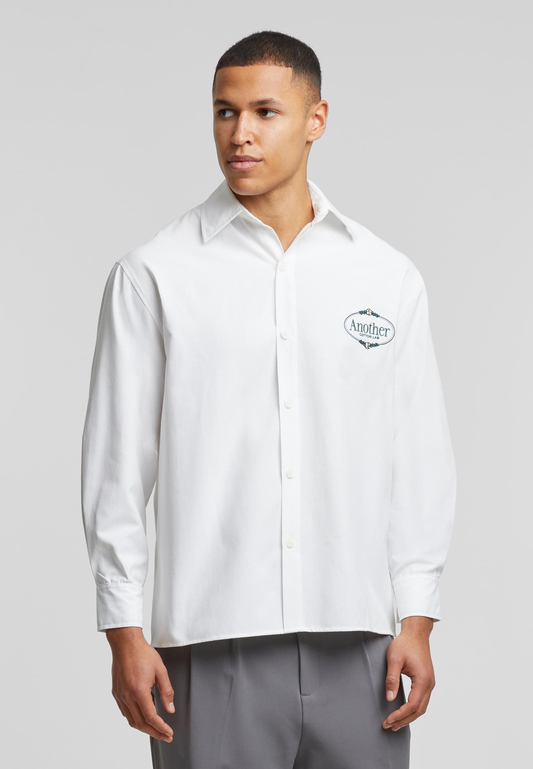 Another Cotton Lab Langarmhemd »Another Cotton Lab Logo Button Down Shirt«, (1 tlg.)