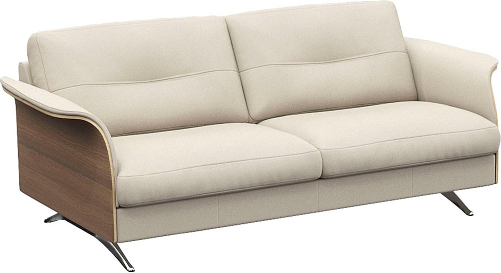 FLEXLUX 2,5-Sitzer »Glow Sofa, Couch,«, Premium-Sitz: Kaltschaum & Federkern, Arml. Walnuss, Fuß Alu