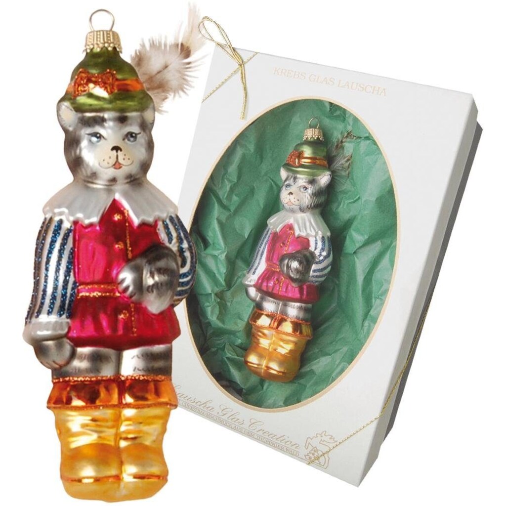 Krebs Glas Lauscha Christbaumschmuck »Der gestiefelte Kater, Weihnachtsdeko, Christbaumschmuck«, (1 tlg.)