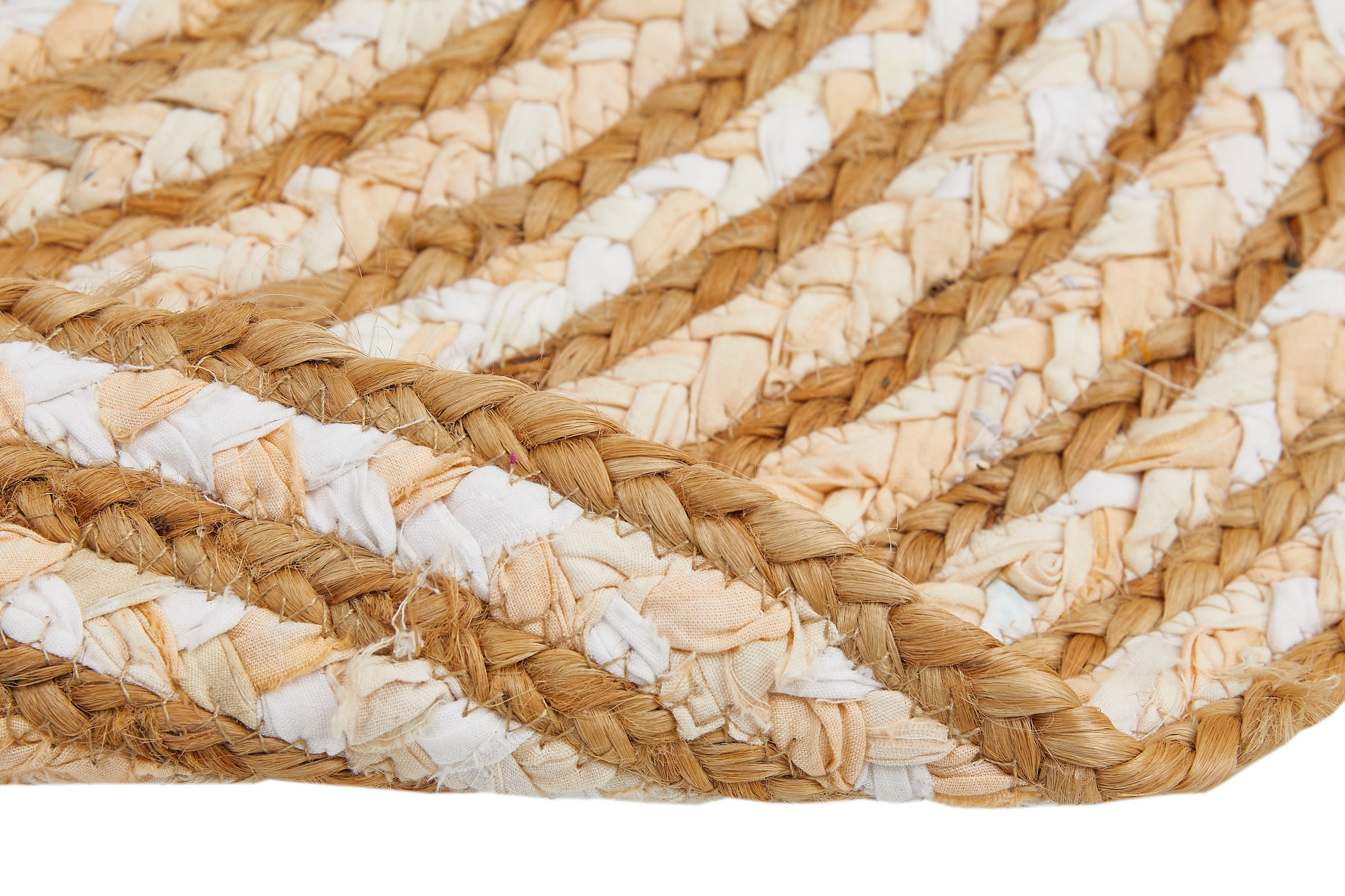 Barbara Becker Teppich »Ethno«, rund, 4 mm Höhe, Flachgewebe, handgeflochten, Ø 80 cm, aus Jute & recycelte Baumwolle
