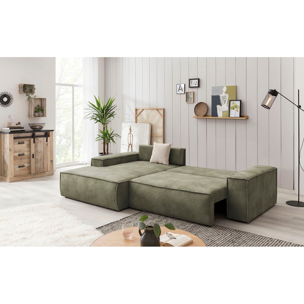 Ecksofa SHERWOOD Schlafsofa, mit Bettkasten, Cord-Bezug