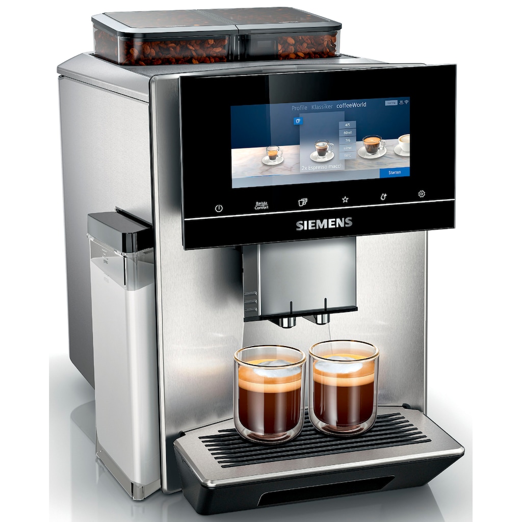 SIEMENS Kaffeevollautomat »EQ900 TQ907D03«, 2 Bohnenbehälter, automatische Bohnenanpassung, extra leise