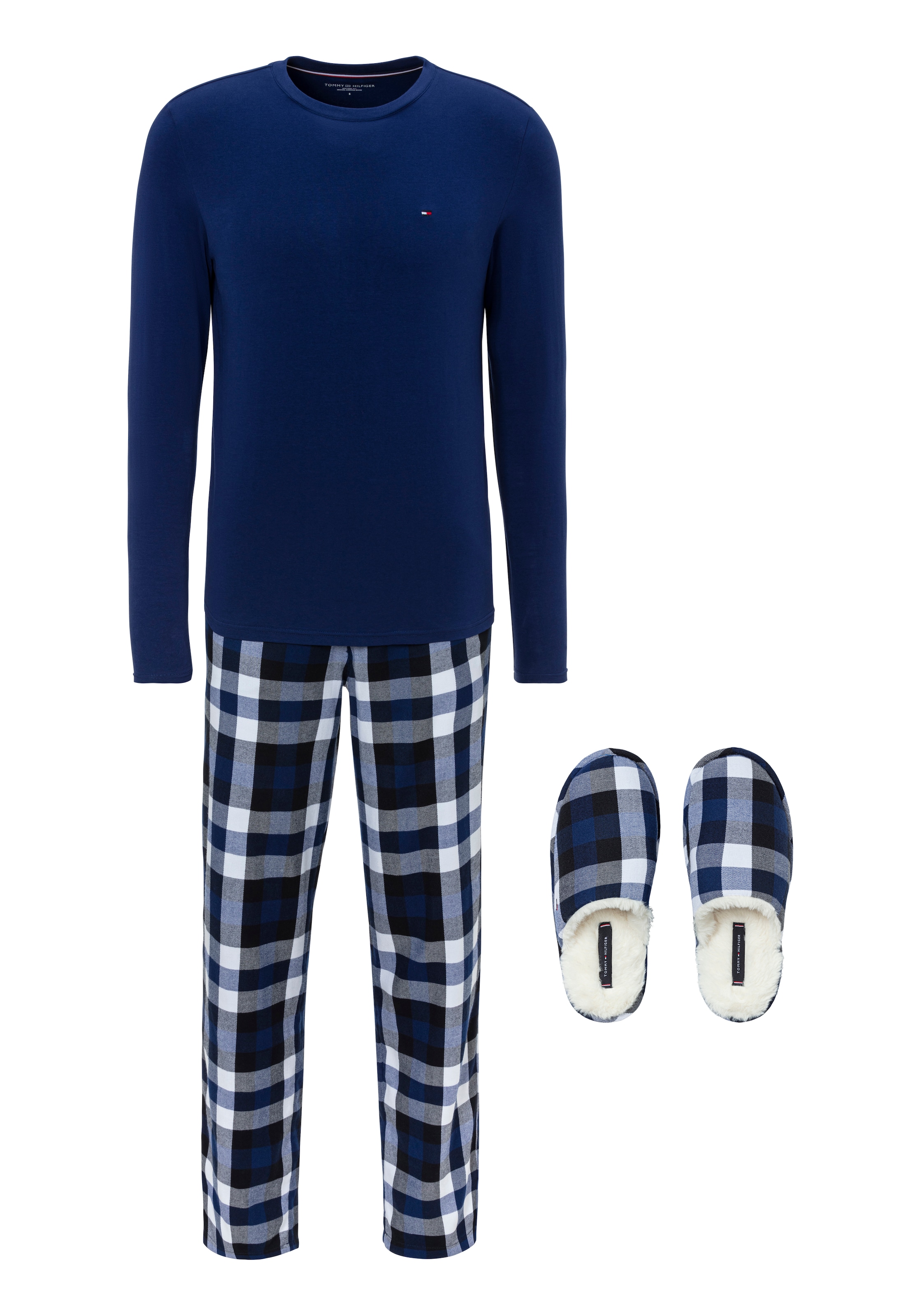 Tommy Hilfiger Underwear Schlafanzug "LS PJ SET + FLUFFY SLIPPERS"