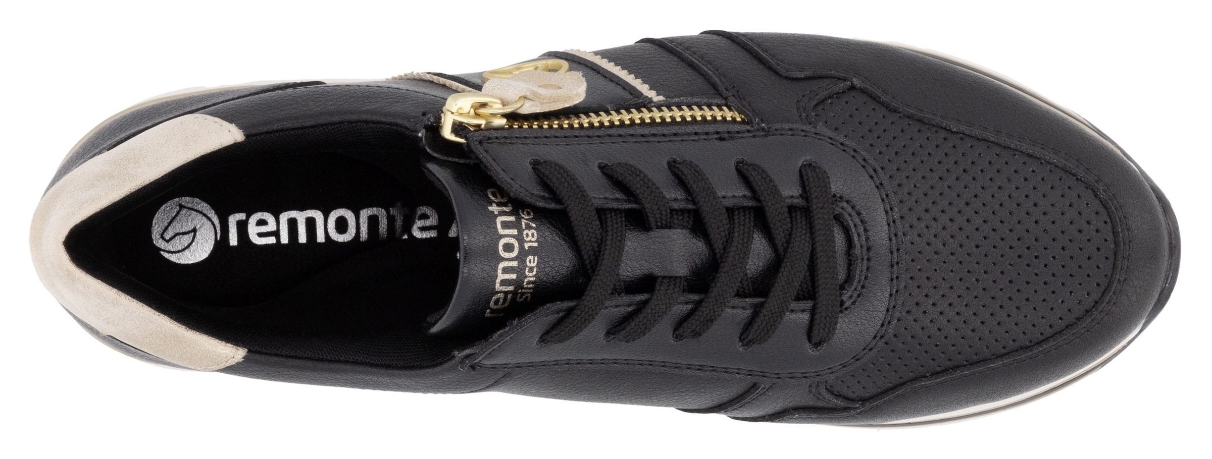 Remonte Plateausneaker, Freizeitschuh, Halbschuh, Schnürschuh mit seitlichem Reißverschluss