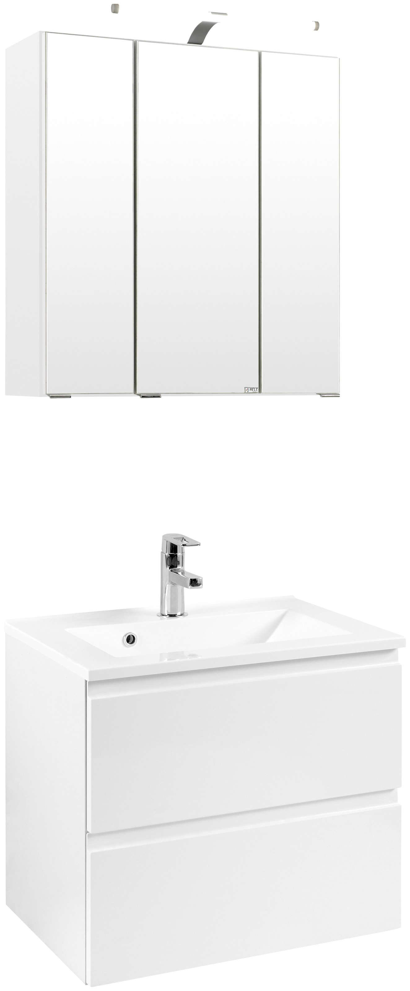 welltime Badmöbel-Set "Cardiff" 2 Stk. tlg. Breite 60 cm, griffloses Design günstig online kaufen