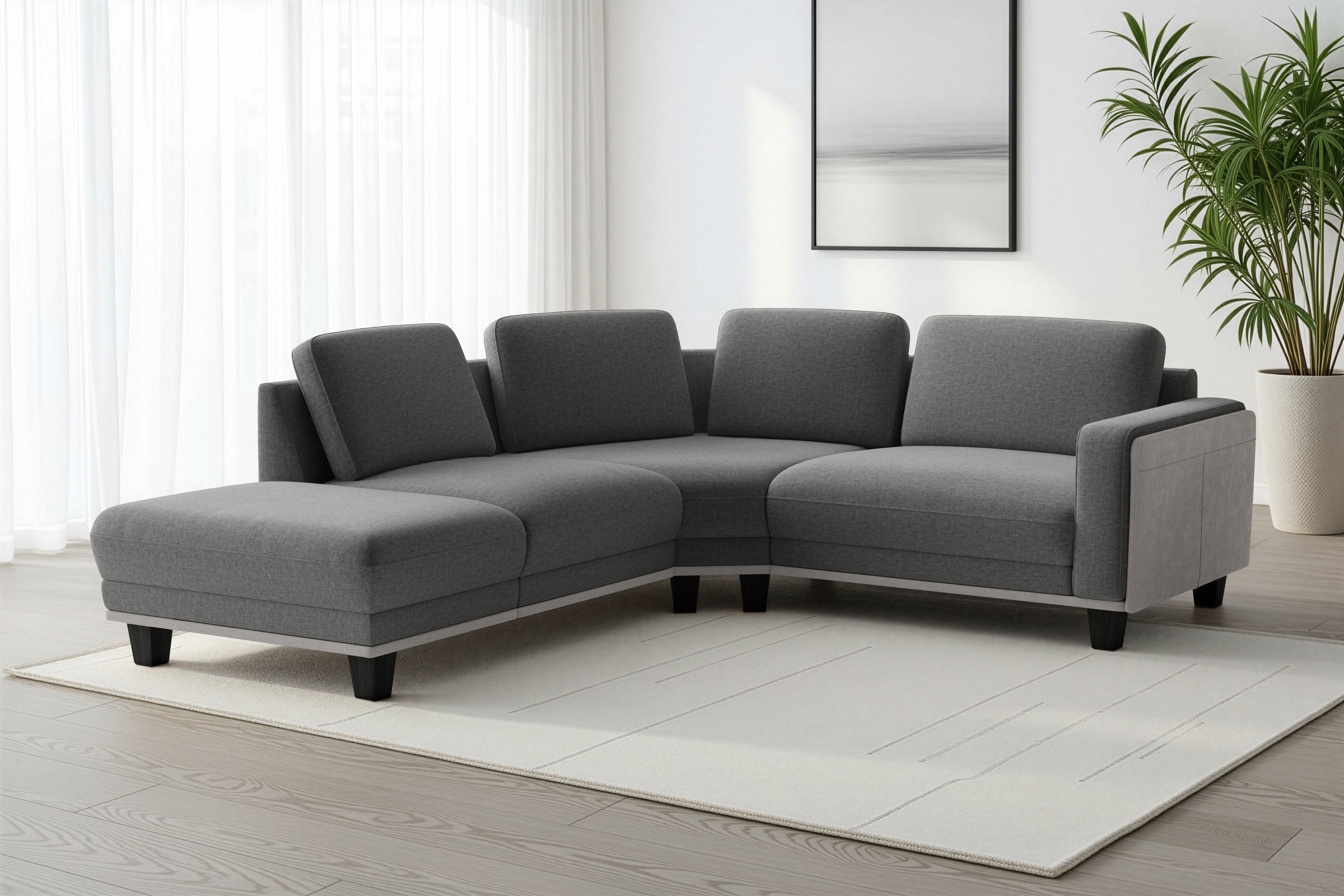sit&more Ecksofa "Concept" Modernes Sofa in drei Fußfarben zur Auswahl
