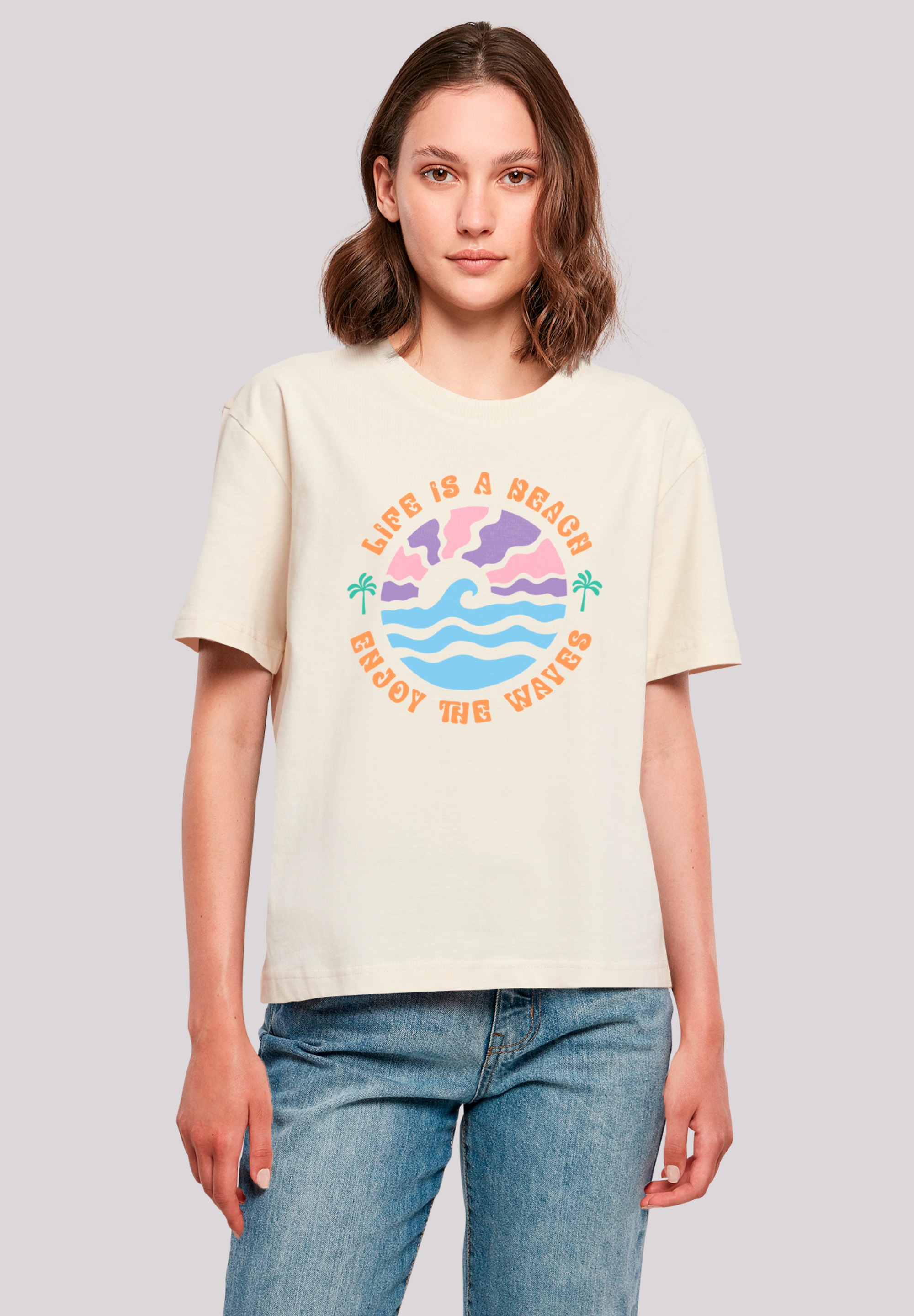 F4NT4STIC T-Shirt "Life Is A Beach Enjoy The Waves", Premium Qualität günstig online kaufen
