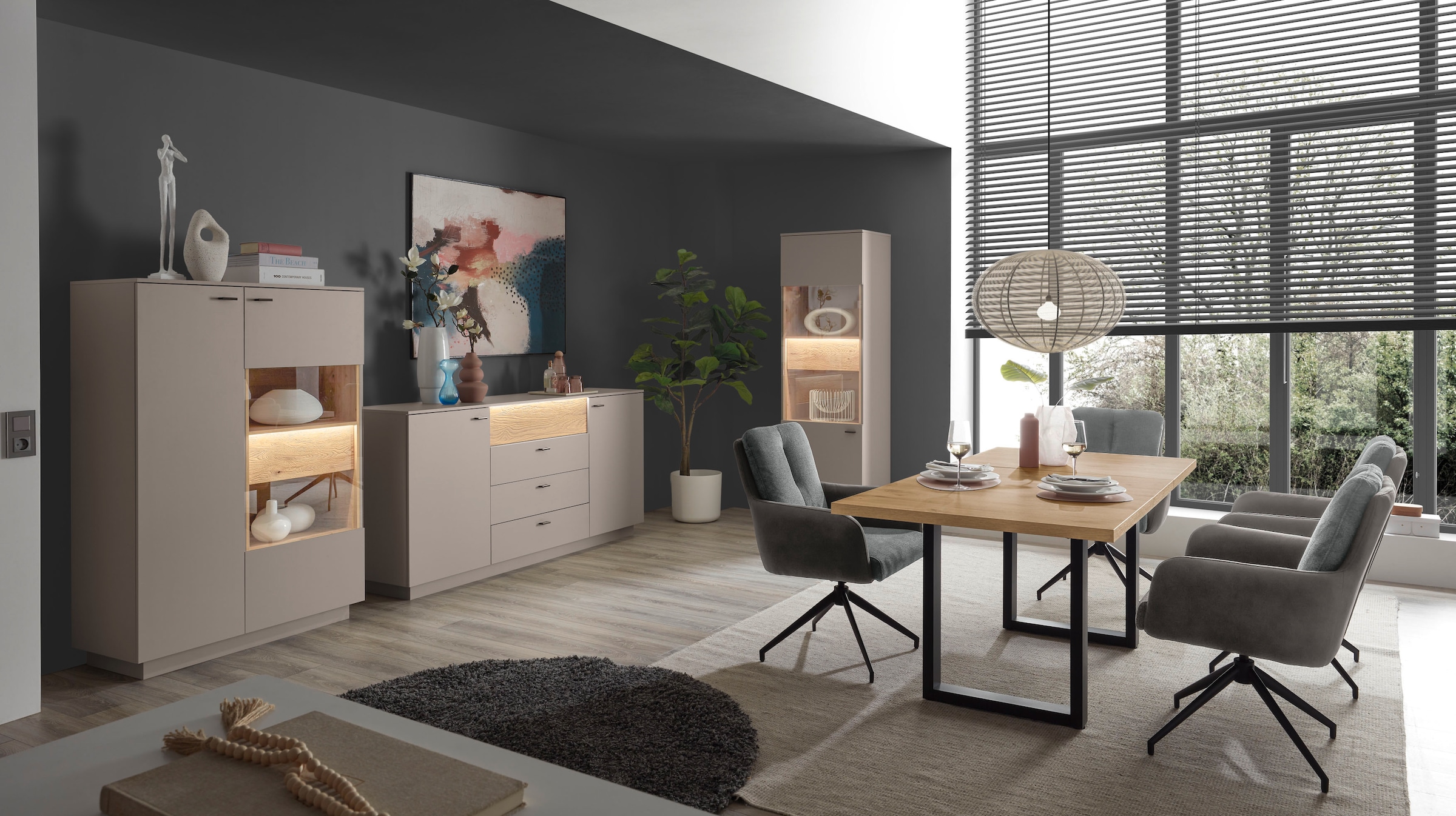 Mäusbacher Esstisch Metallgestell in U-Form, ausziehbar 160 auf 210 cm