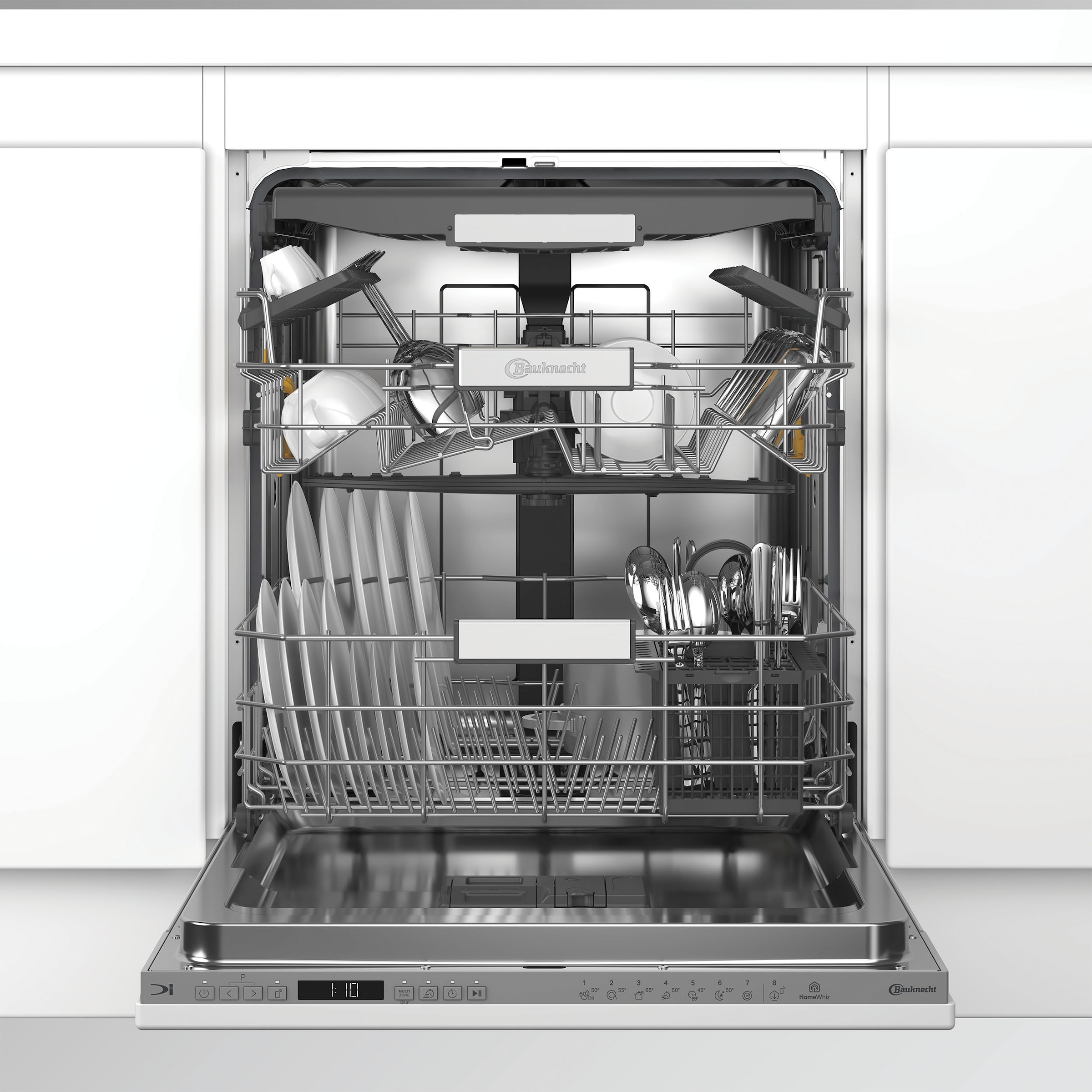 BAUKNECHT vollintegrierbarer Geschirrspüler »OBIC Ecosilent2 8650« 8,9 l 14 tlg. Maßgedecke ActiveDry – automatische Türöffnung, 2+2 Herstellergarantie