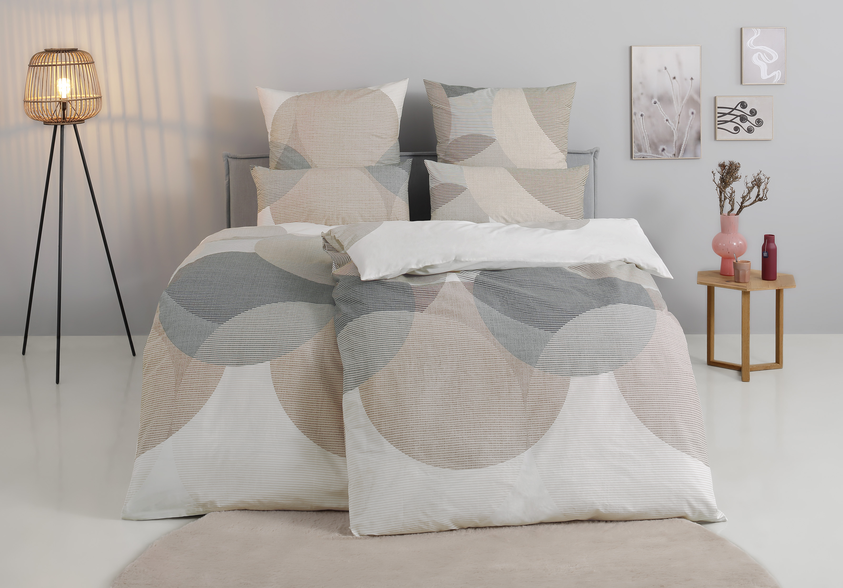 OTTO home Bettwäsche "Carla ab Gr. 135x200 cm und in drei Qualitäten" 2 Stk. 100% Baumwolle, geometrisches Design, Kreise, Bierbaum by OTTO home