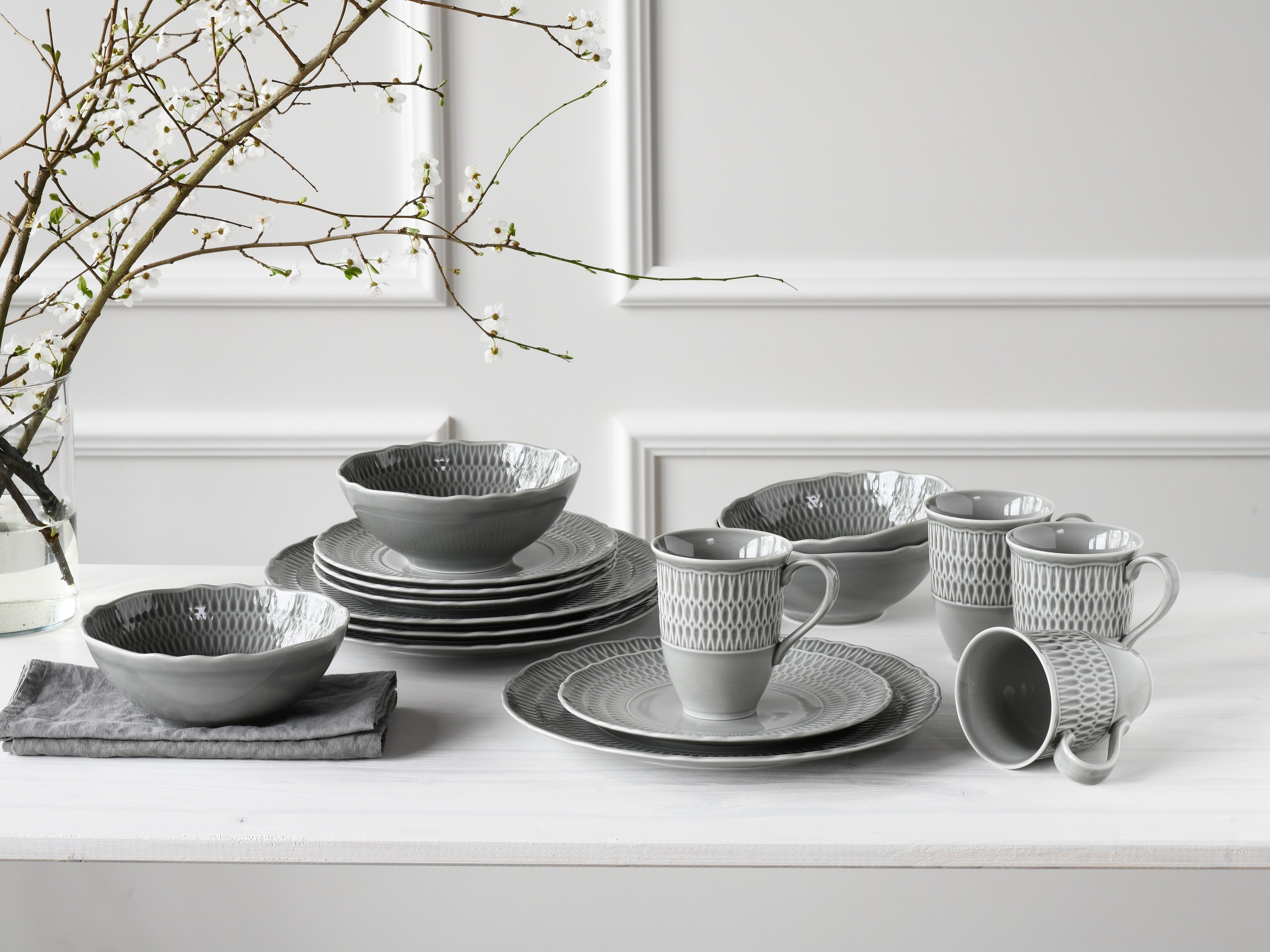 CreaTable Kombiservice »Sofia, Kombi-Service 16 tlg«, (Set, 16 tlg.), Klassisch-elegantes Relief