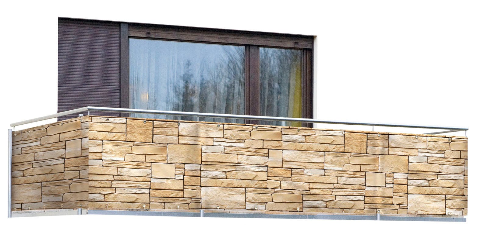 WENKO Balkonsichtschutz »Mauer«, LxH: 500x85 cm, für Balkon und Terrasse