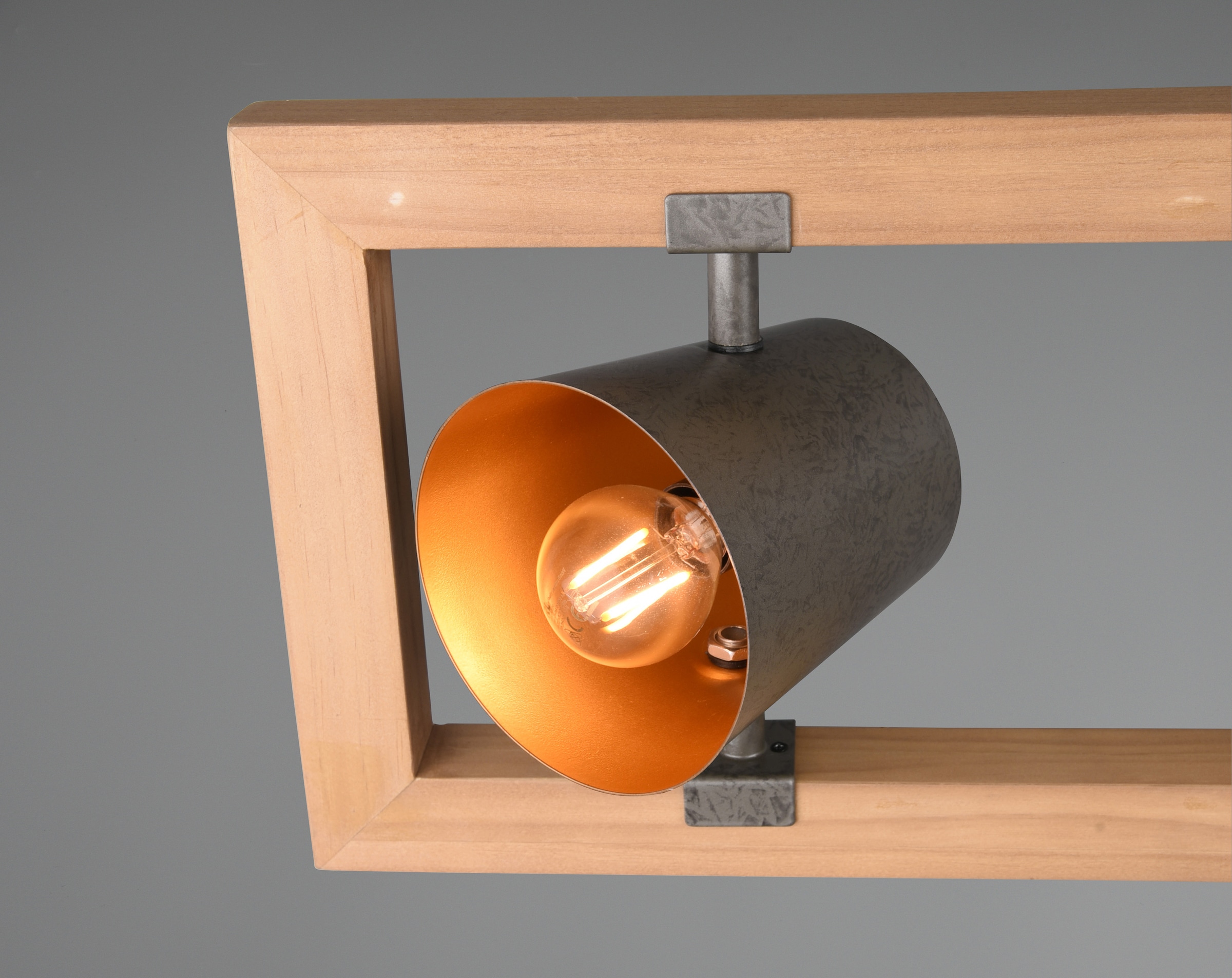 / Schirmen Schirme Glocken-Design Optik 4 nickel flammig-flammig, Leuchten antik Pendelleuchte | Holz BAUR »Bell«, TRIO in aus mit