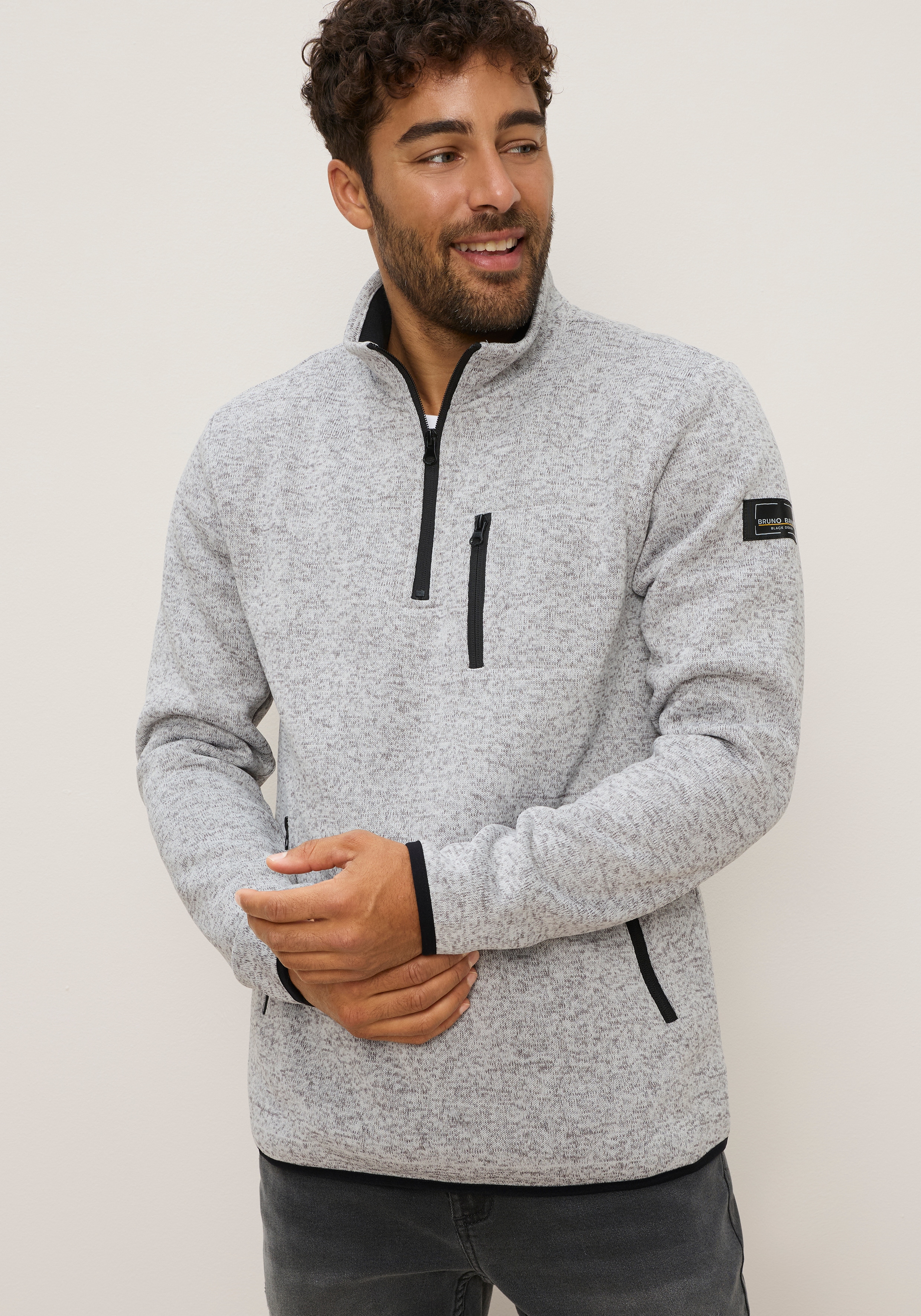 Bruno Banani Fleecepullover, mit hochschließendem Kragen und Reißverschluss, auch in großen Größen