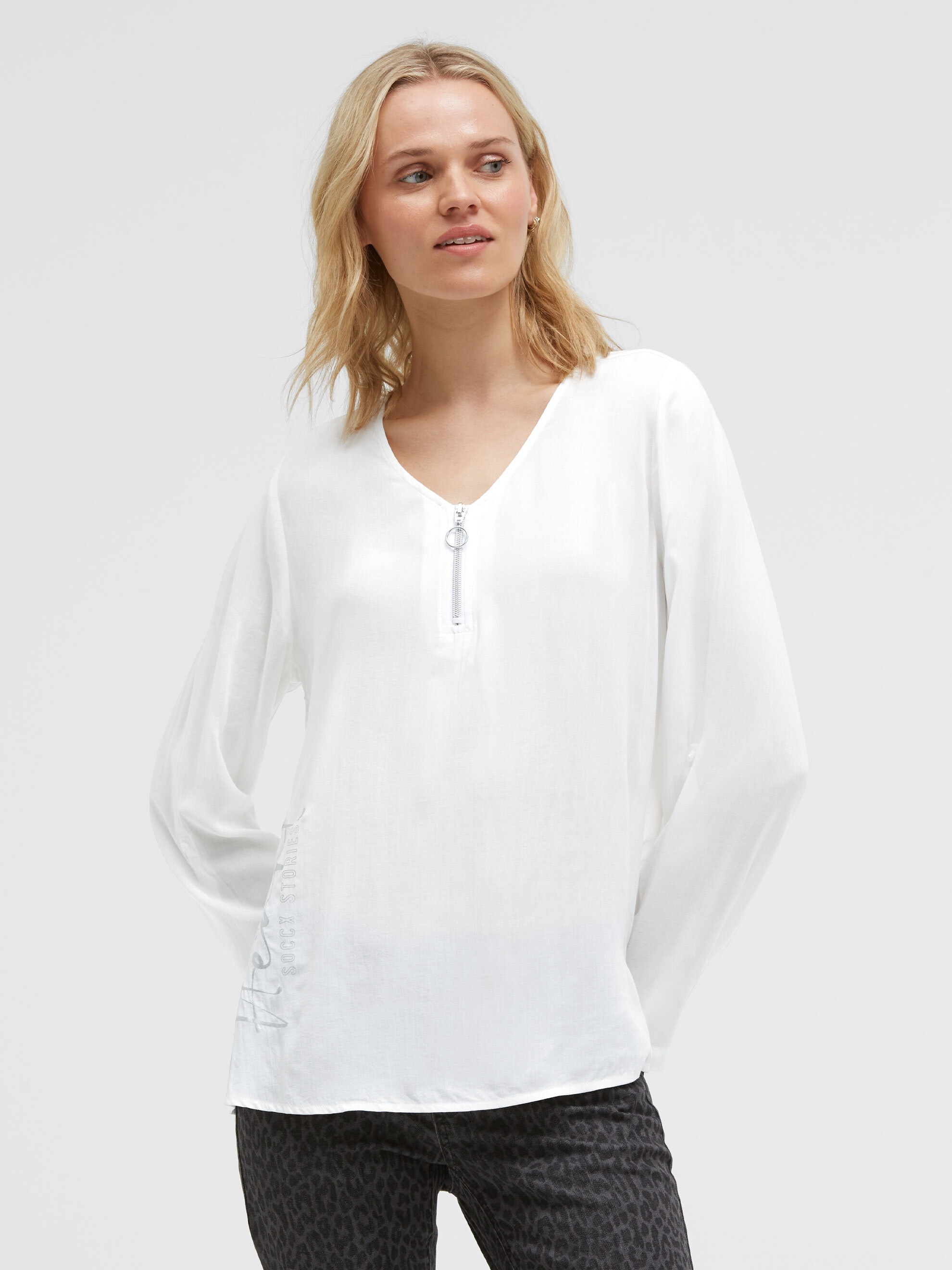 SOCCX Schlupfbluse im Turn-Up-Look