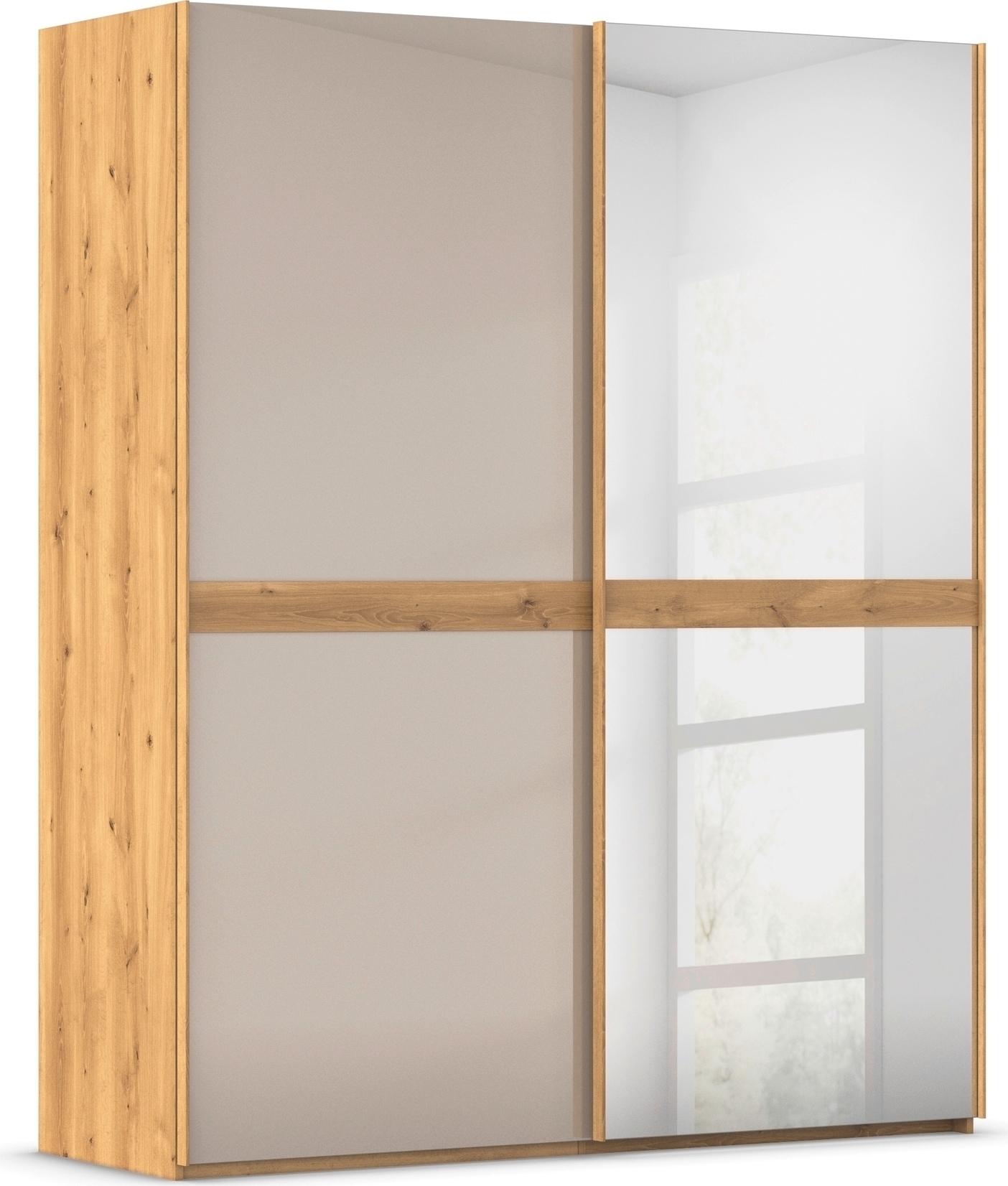 rauch "Kleiderschrank Schrank Garderobe Schlafzimmerschrank SCALE-LINE" edle Optik mit Bauchbinde mit Glas/Spiegel-Front MADE IN GERMANY