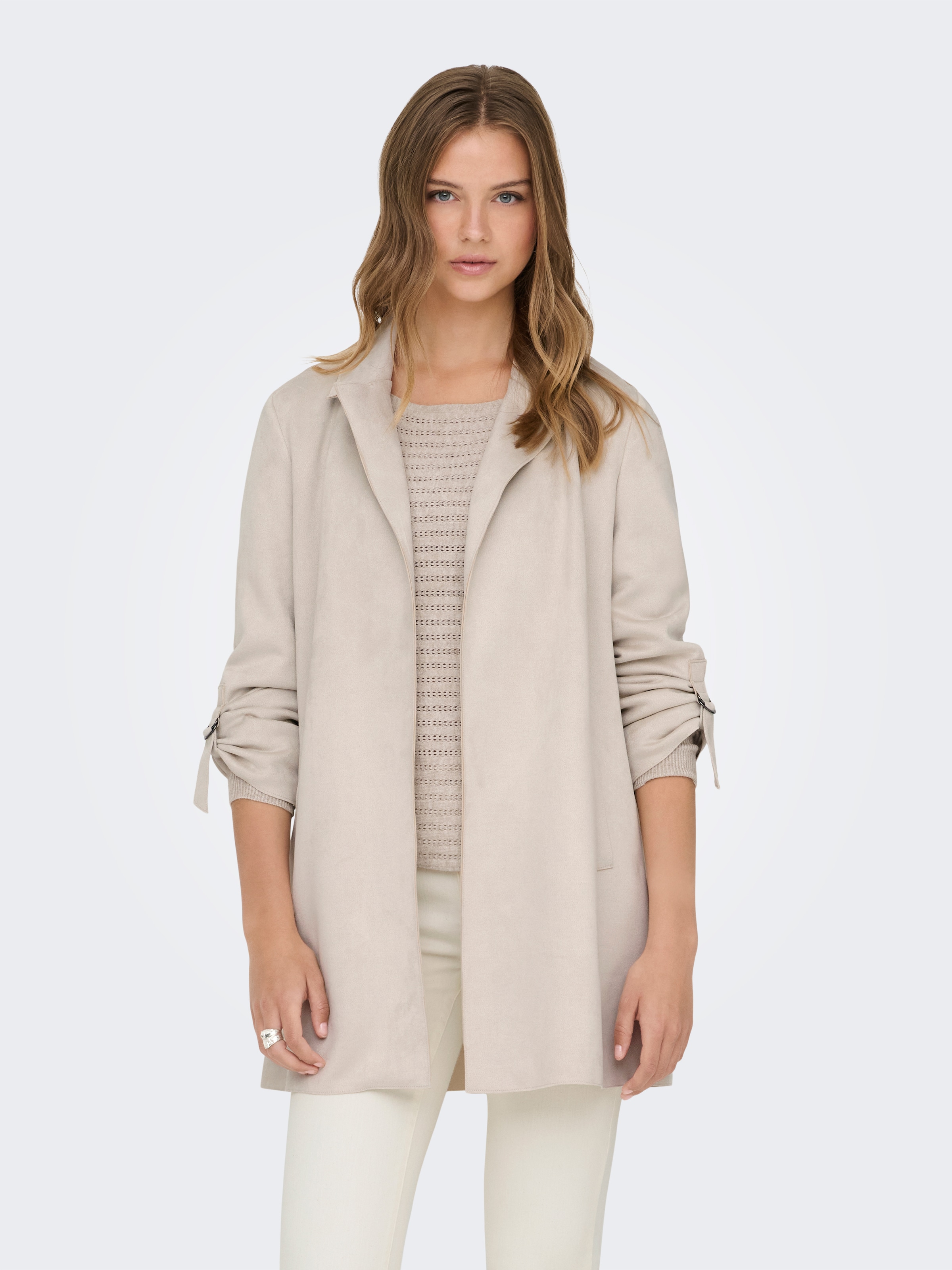 ONLY Langjacke »ONLJOLINE FAUX SUEDE COAT LIFE CC OTW« mit Reverskragen, weiches Wildlederimitat