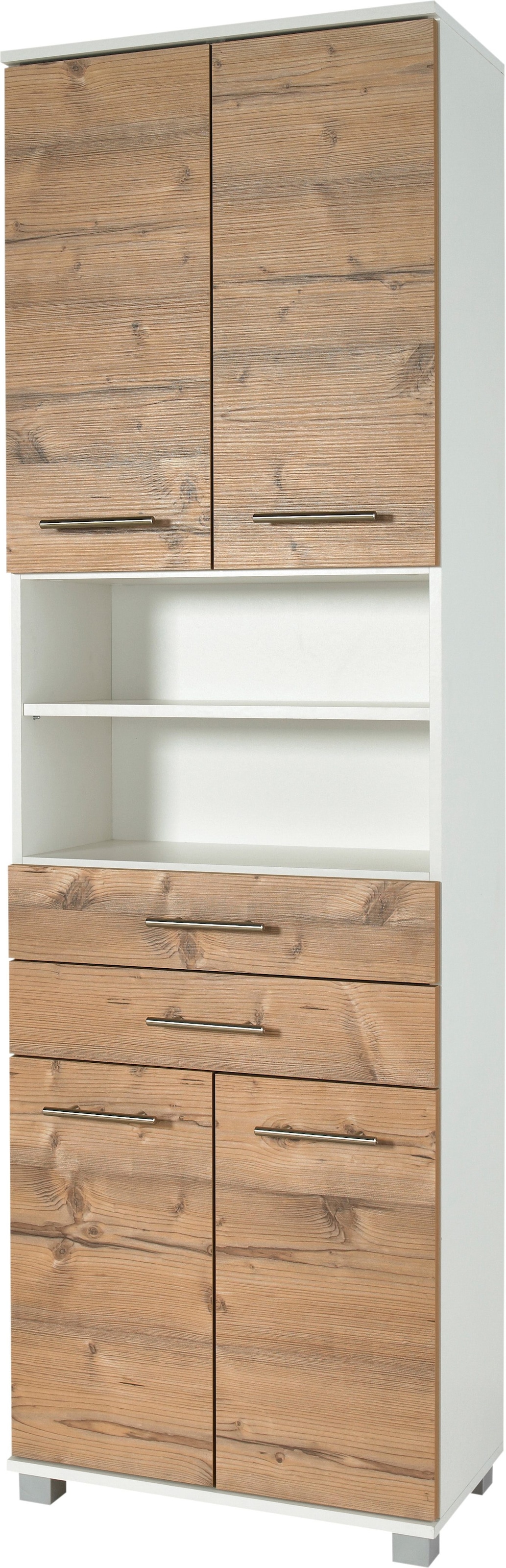 Schildmeyer Hochschrank »Palermo, Breite 59 cm«, Metallbeschläge, 2 Schubladen