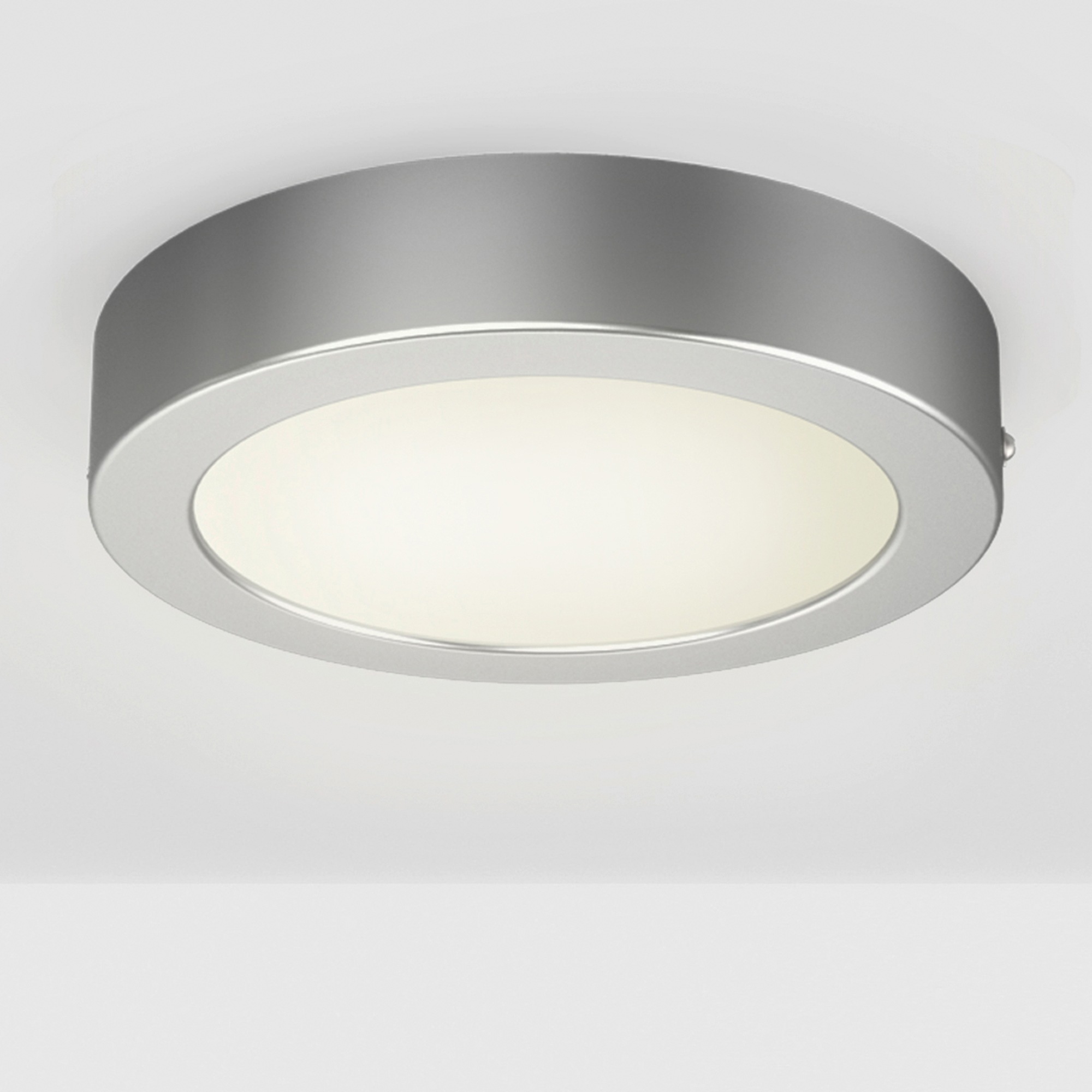 B.K.Licht LED Aufbaustrahler Garnet Grau, LED-Board, Warmweiß, LED Aufputz Deckenlampe 230V Aufbau Wand-Leuchte Panel 12W Deckenleuchte silber