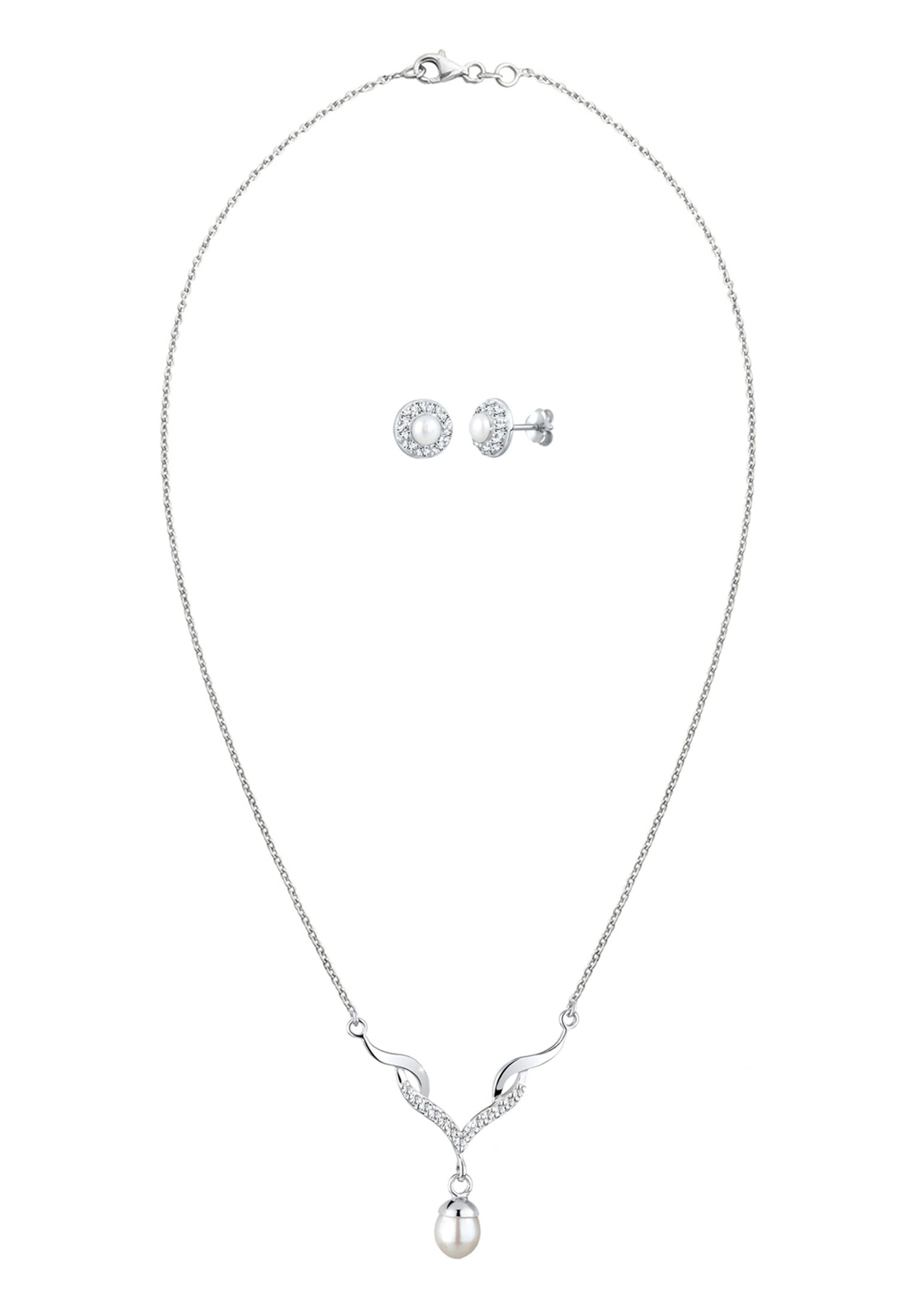 Elli Ohrring und Ketten Set »Schmuckset mit Kristalle und Süßwasserzuchtperle« ()