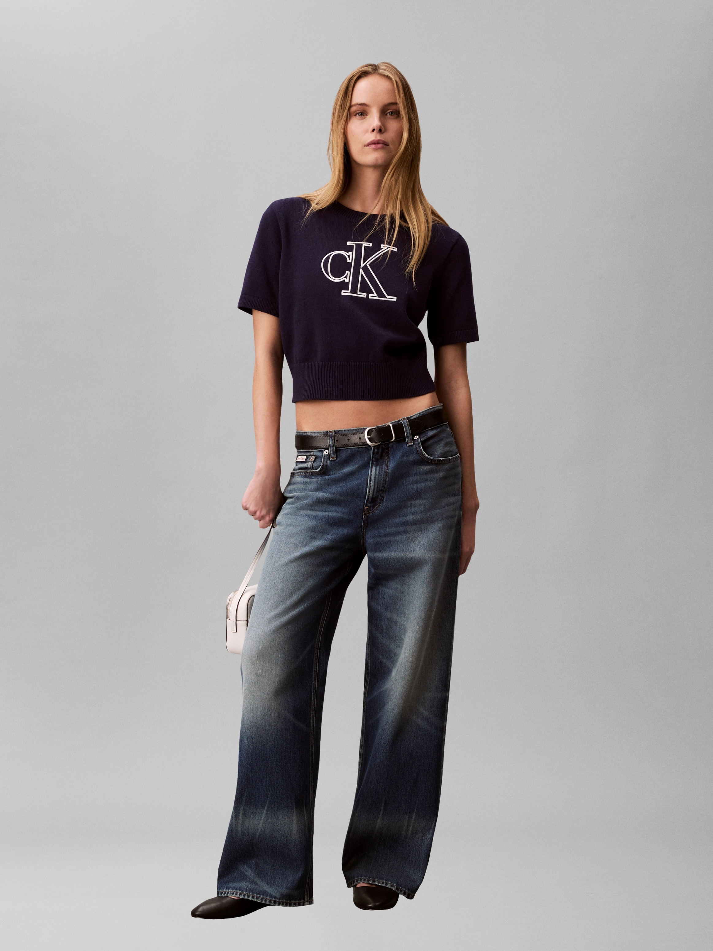 Calvin Klein Jeans Kurzarmpullover Regular fit, mit Logoschriftzug