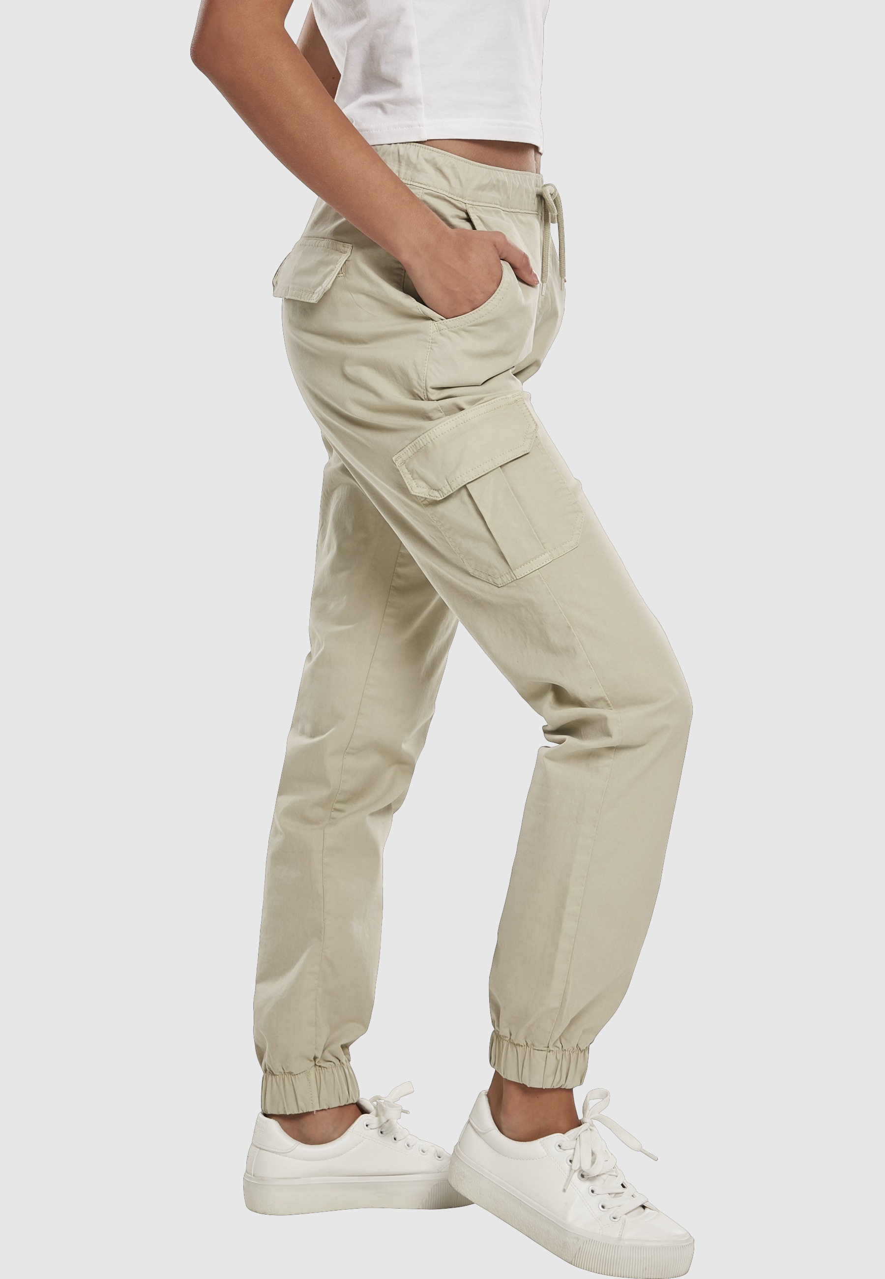 URBAN CLASSICS Cargohose »Urban Classics Damen Ladies High Waist Cargo Jogging Pants«