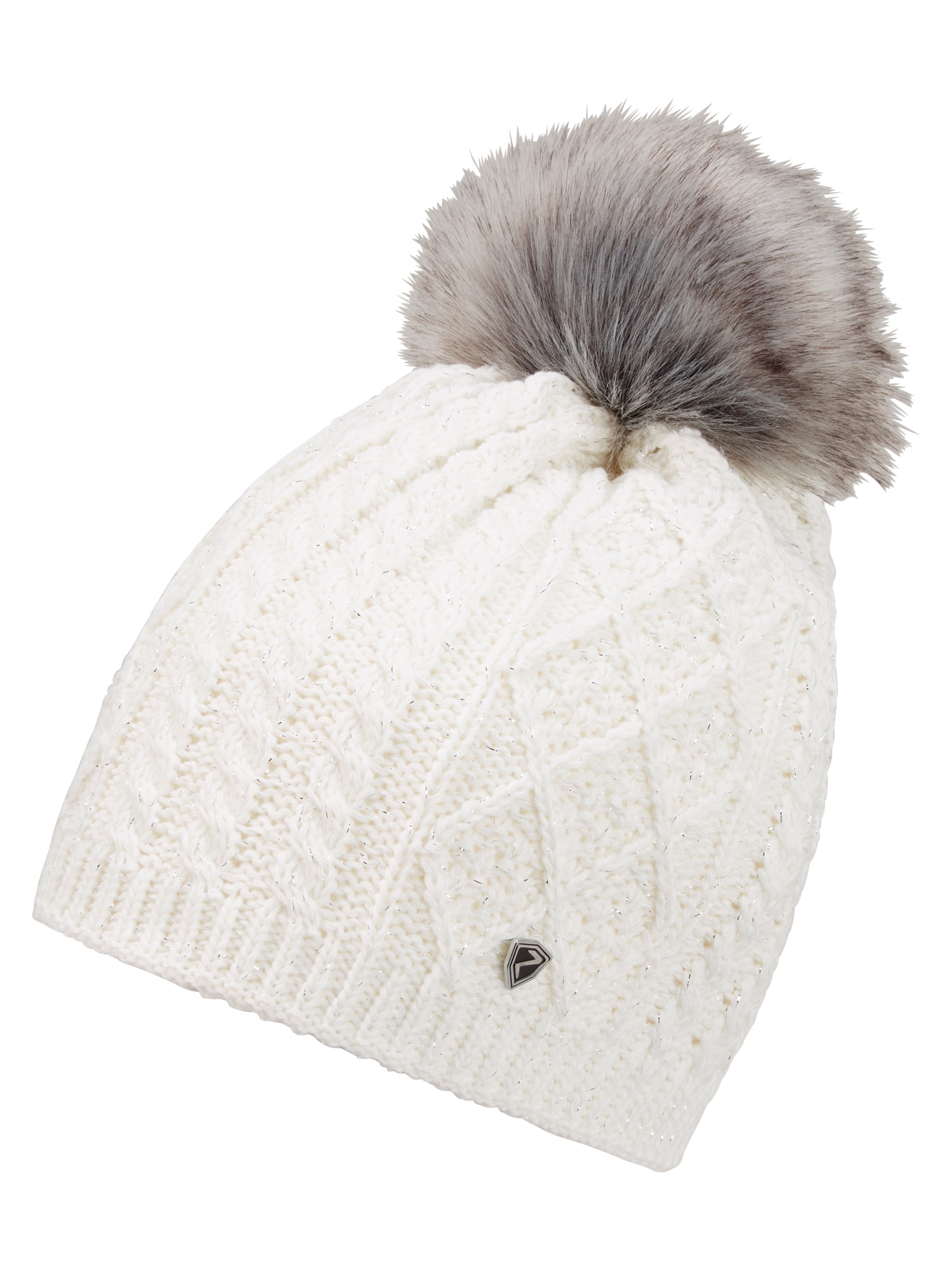 Ziener Strickmütze "ILLHORN-Z DAMEN" mit Glitzergarn und Kunsfellbommel