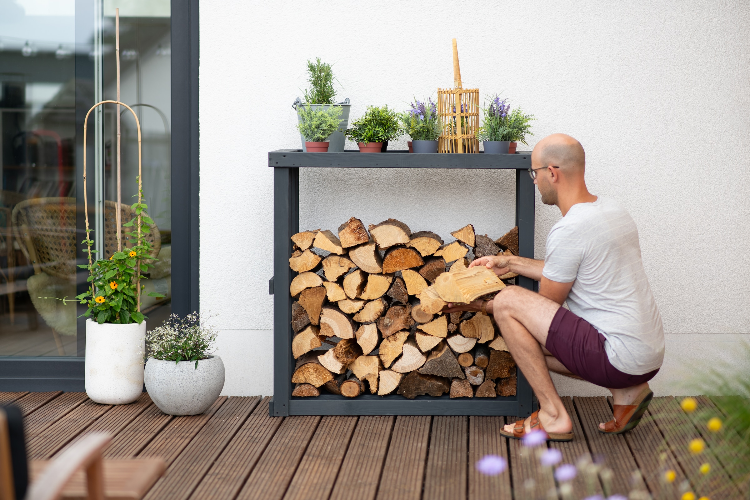 WESTMANN Kaminholzregal »Harald«, anthrazit, BxTxH: 108x52x106cm