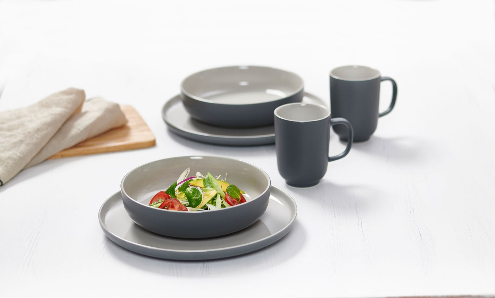 Ritzenhoff & Breker Geschirr-Set »Tafelservice Jasper 16er Set schwarz-grau« Spülmaschinengeeignet