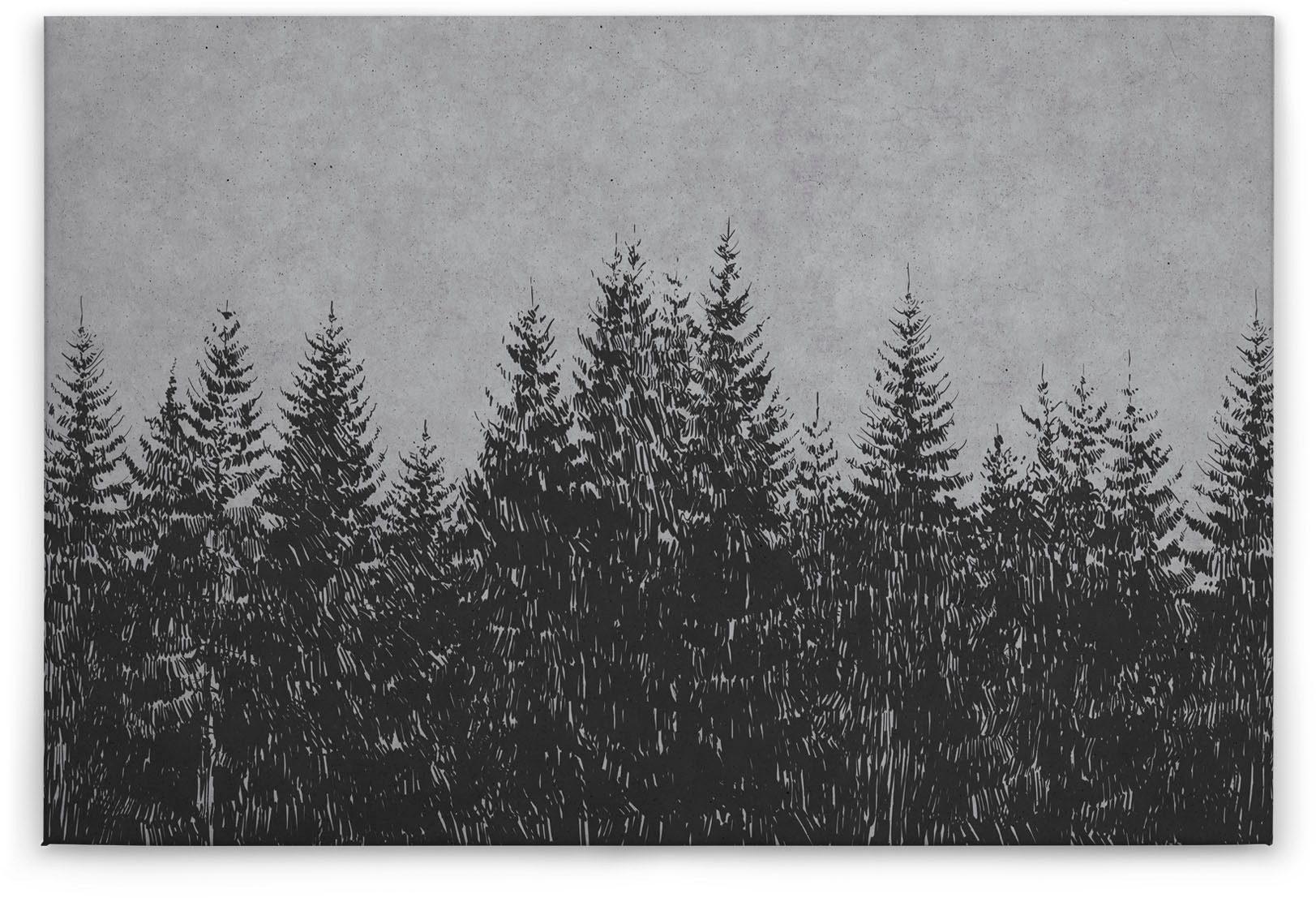 A.S. Création Leinwandbild »black forest 3«, Wald, (1 St.), Wald Bild Keilrahmen Schwarz Grau
