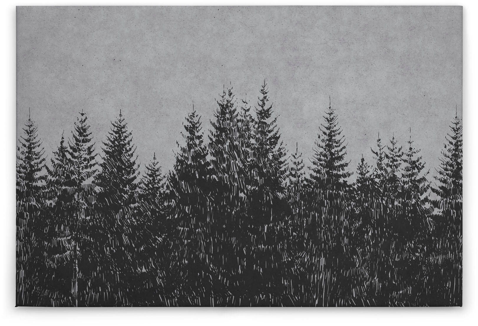 A.S. Création Leinwandbild »black forest 3«, Kunst-Wald-Kinder, (1 St.), Wald Bild Keilrahmen Schwarz Grau Leinwand-Bild Wohnzimmer modern Wand
