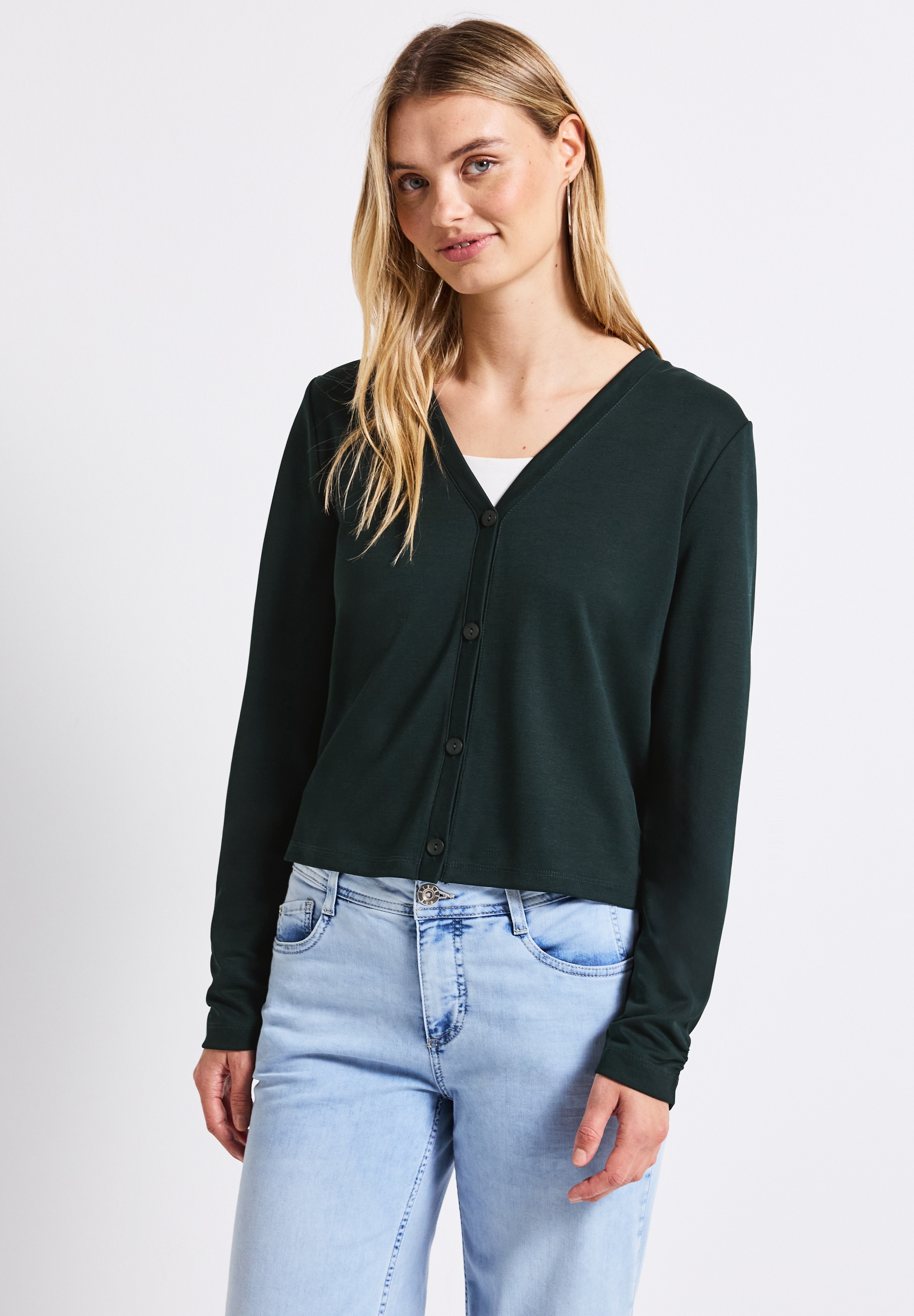 STREET ONE Strickjacke, mit V-Ausschnitt günstig online kaufen