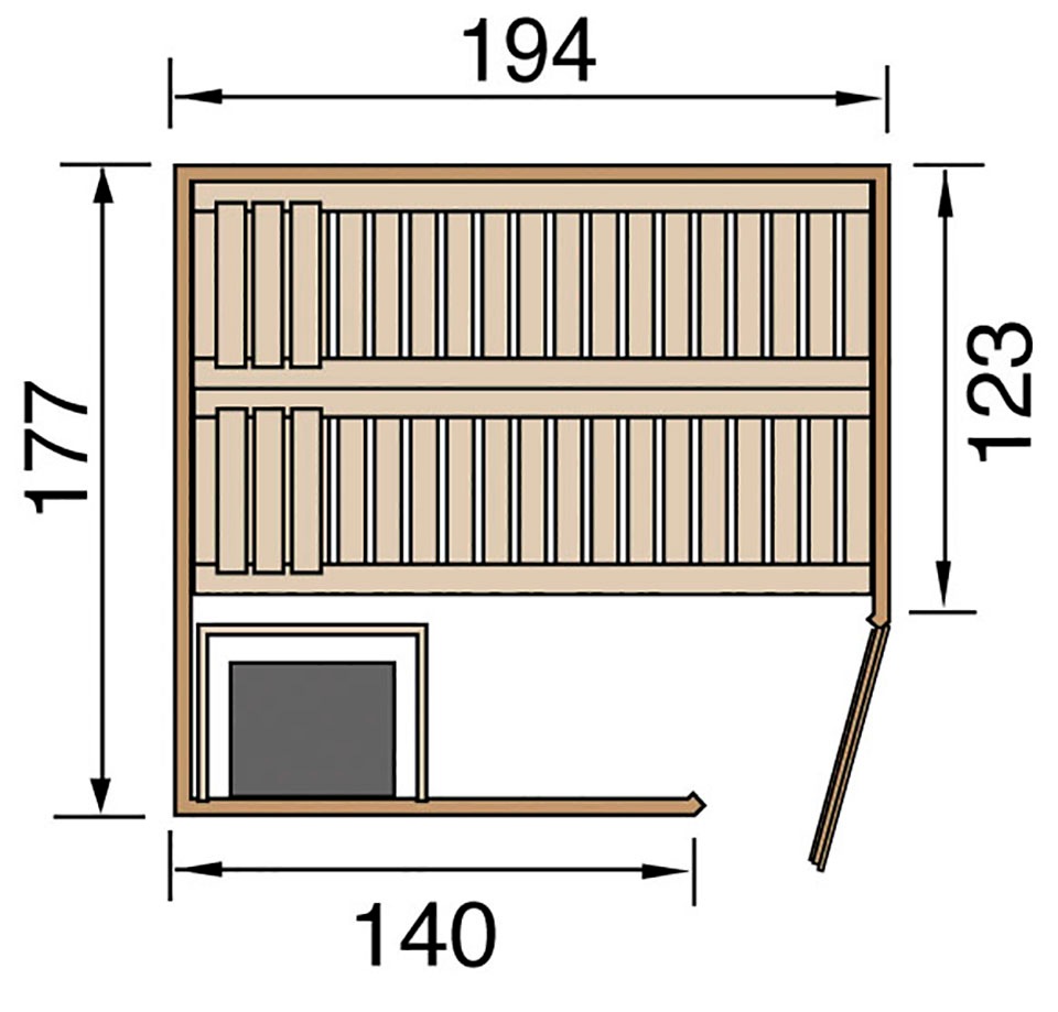weka Sauna »Varberg«, 7,5 kW Bio-Ofen mit digitaler Steuerung
