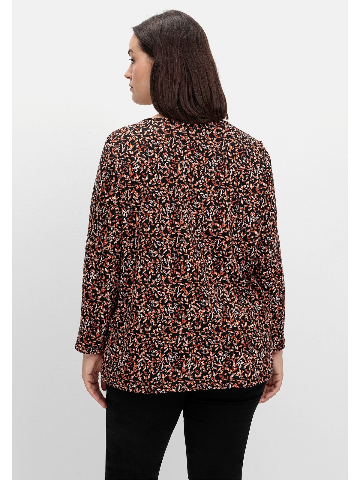 Sheego Langarmshirt »Große Größen«, aus Baumwolljersey mit Minimalprint