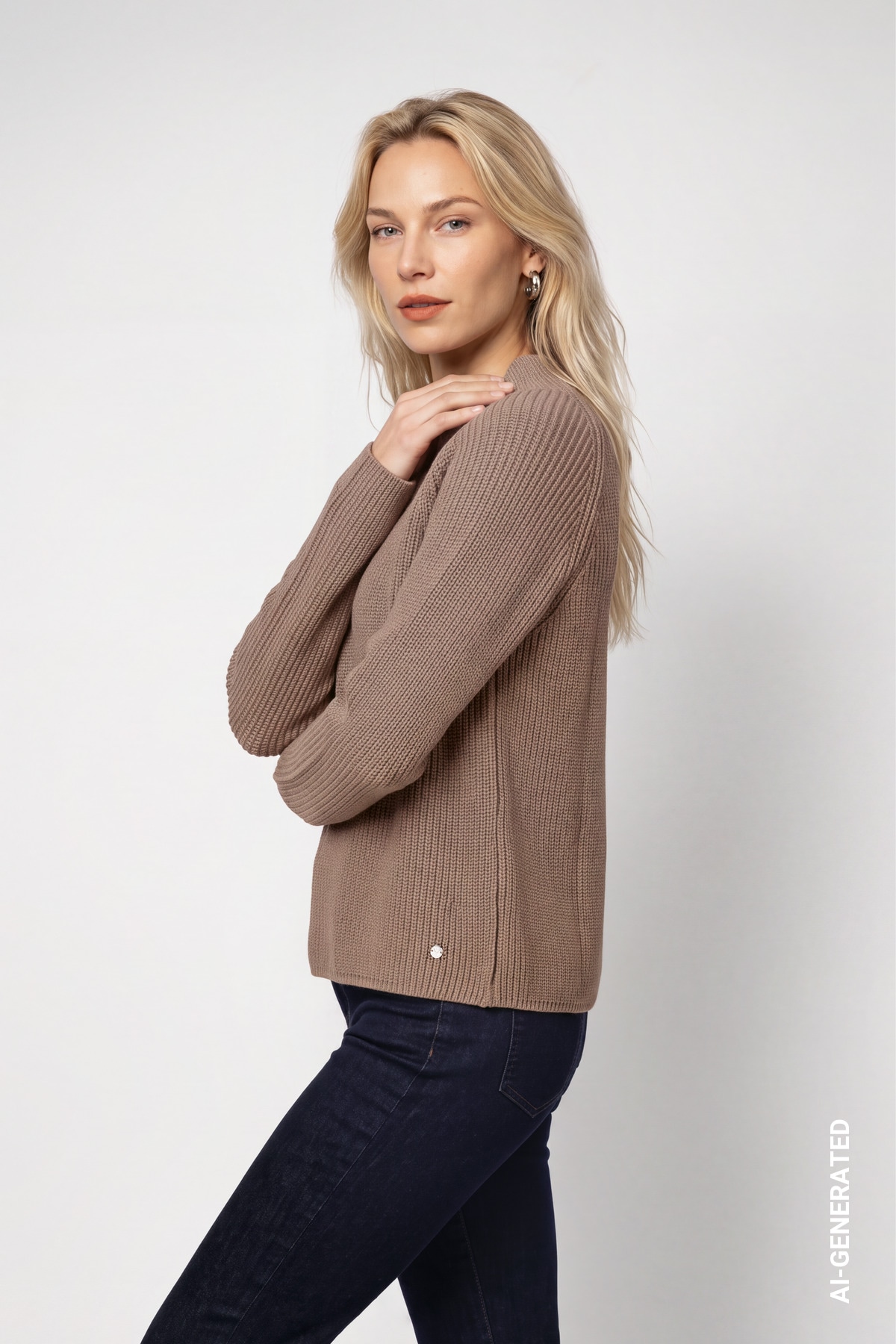 Monari Strickpullover »Pullover Perlfang« Regular fit mit Stehkragen