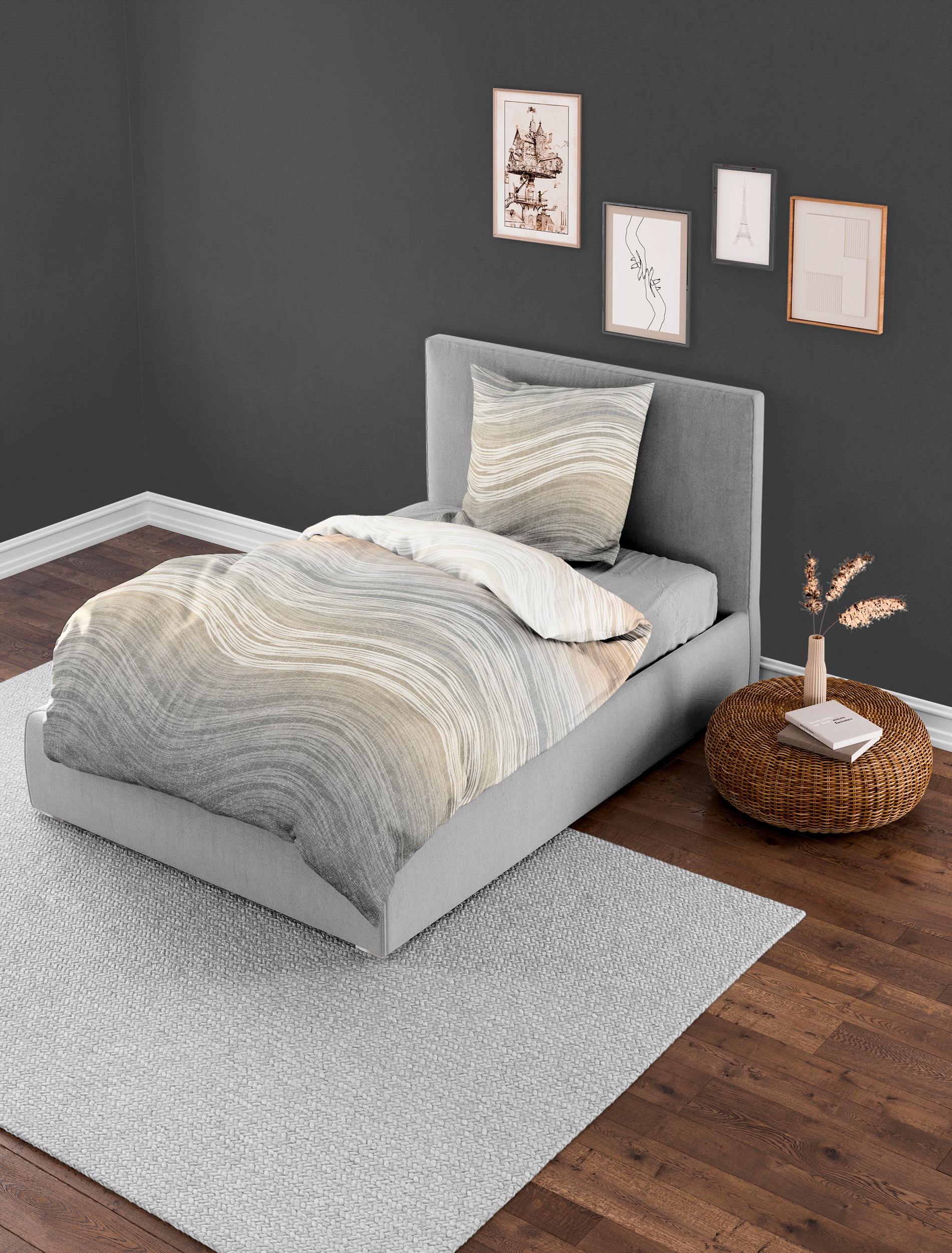 BIERBAUM Bettwäsche "4061" 2 Stk. Mako-Satin, 100 % Baumwolle, pflegeleicht günstig online kaufen