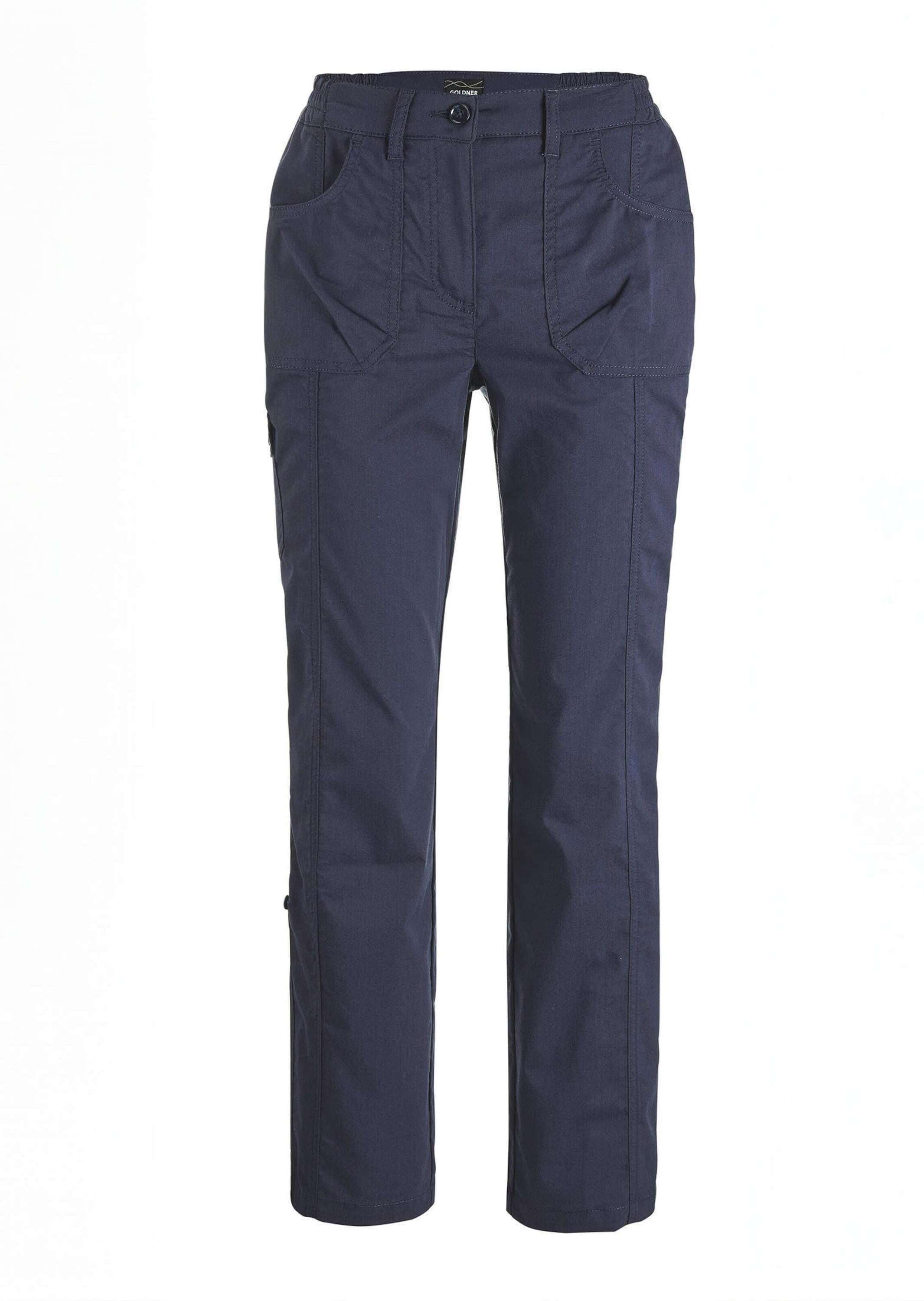 GOLDNER Stoffhose "Kurzgröße Outdoorhose mit Teildehnbund" Ohne