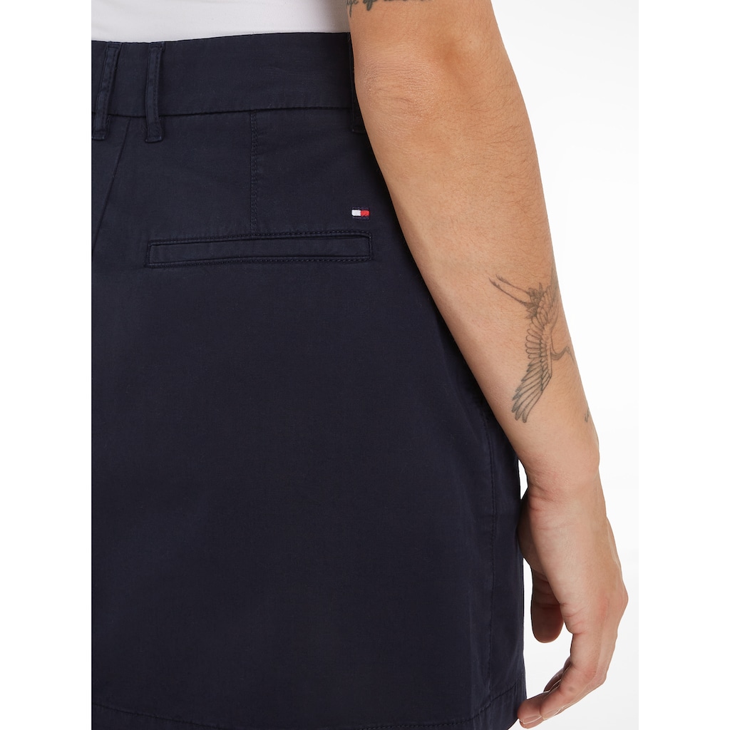 Tommy Hilfiger Minirock »COTTON GMD CHINO SKIRT«, Webrock mit Logostickerei