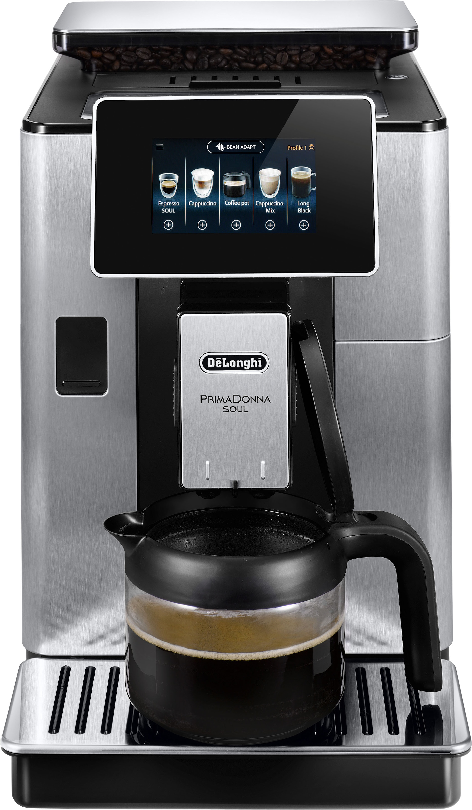 De'Longhi Kaffeevollautomat »PrimaDonna Soul ECAM 610.75.MB«, inkl. Kaffeekanne im Wert von UVP € 29,99 + Gläser-Set UVP € 46,90