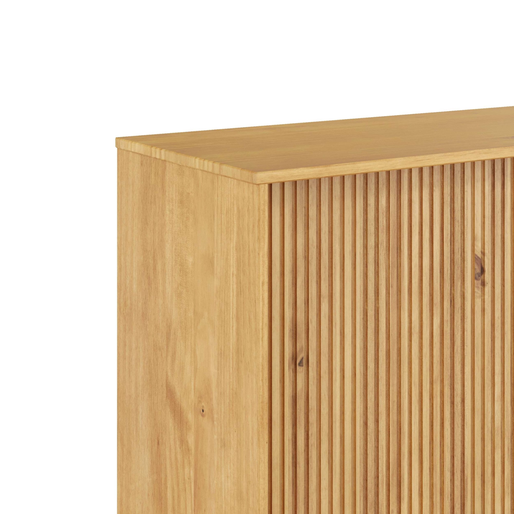 OTTO home Sideboard »Malmedy Front mit gefrästen Rillen« Kommode aus massivem Kiefernholz, Push-to-open, FSC, Breite 200 cm